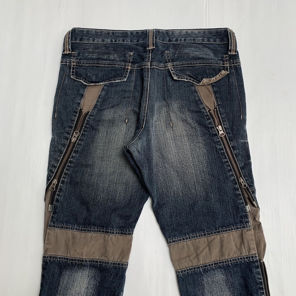 PPFM Y2k PPFM Multi zipper denim pants Size US 33 - 5 Thumbnail