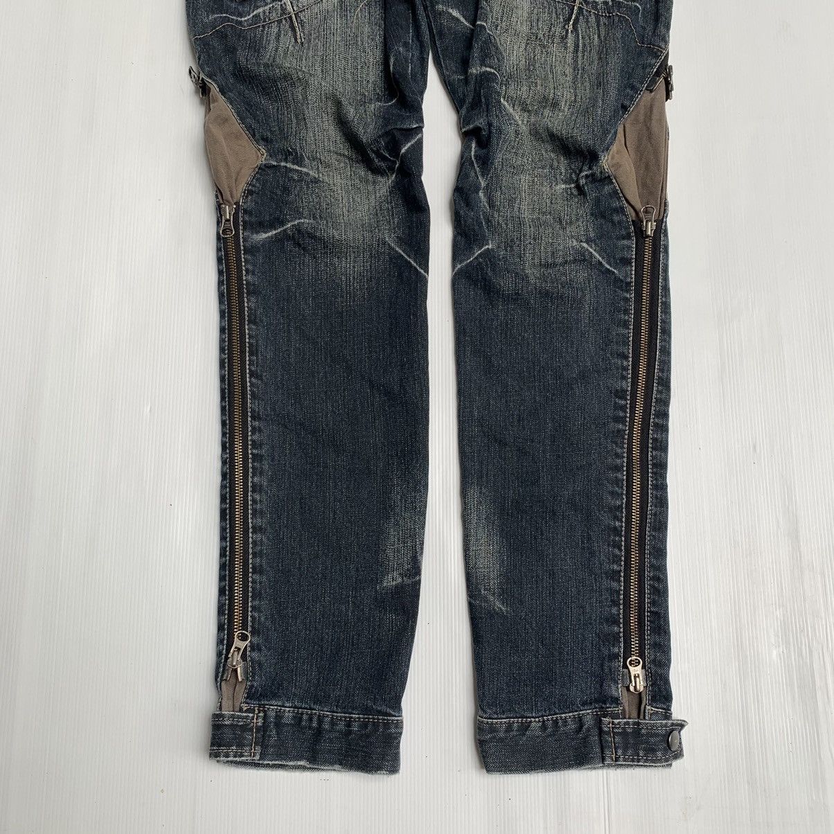 PPFM Y2k PPFM Multi zipper denim pants Size US 33 - 6 Thumbnail