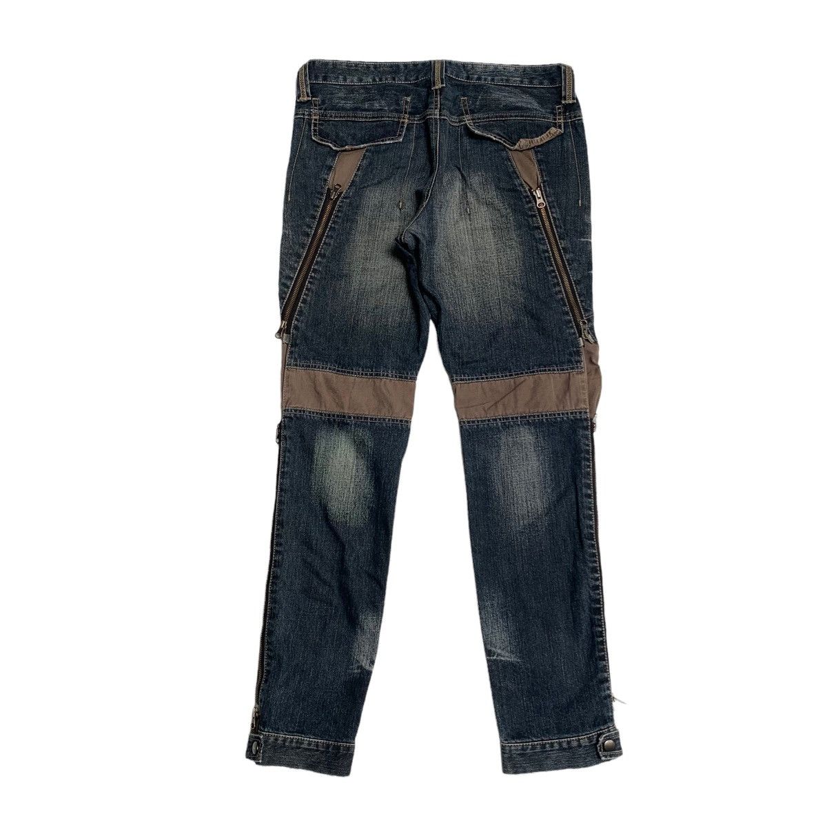 PPFM Y2k PPFM Multi zipper denim pants Size US 33 - 3 Thumbnail