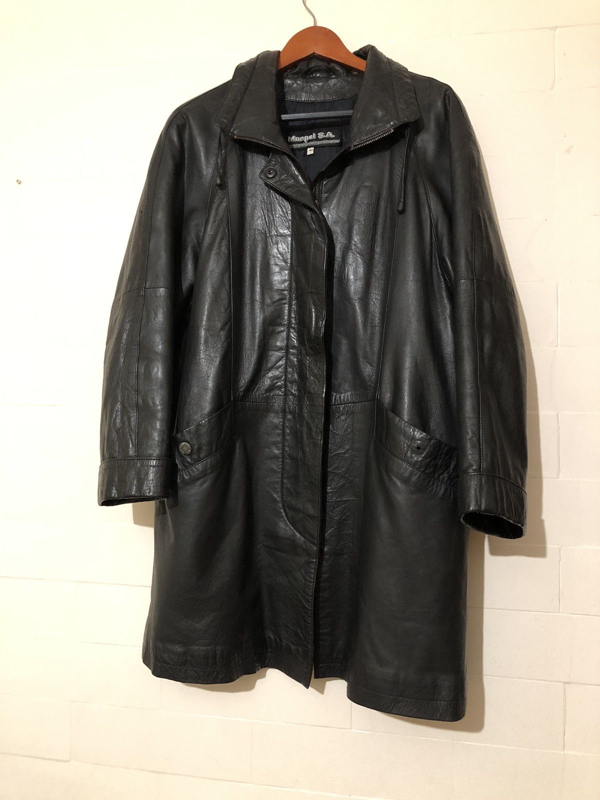 Vintage Manpel S.A leather coat 80’s vintage | Grailed