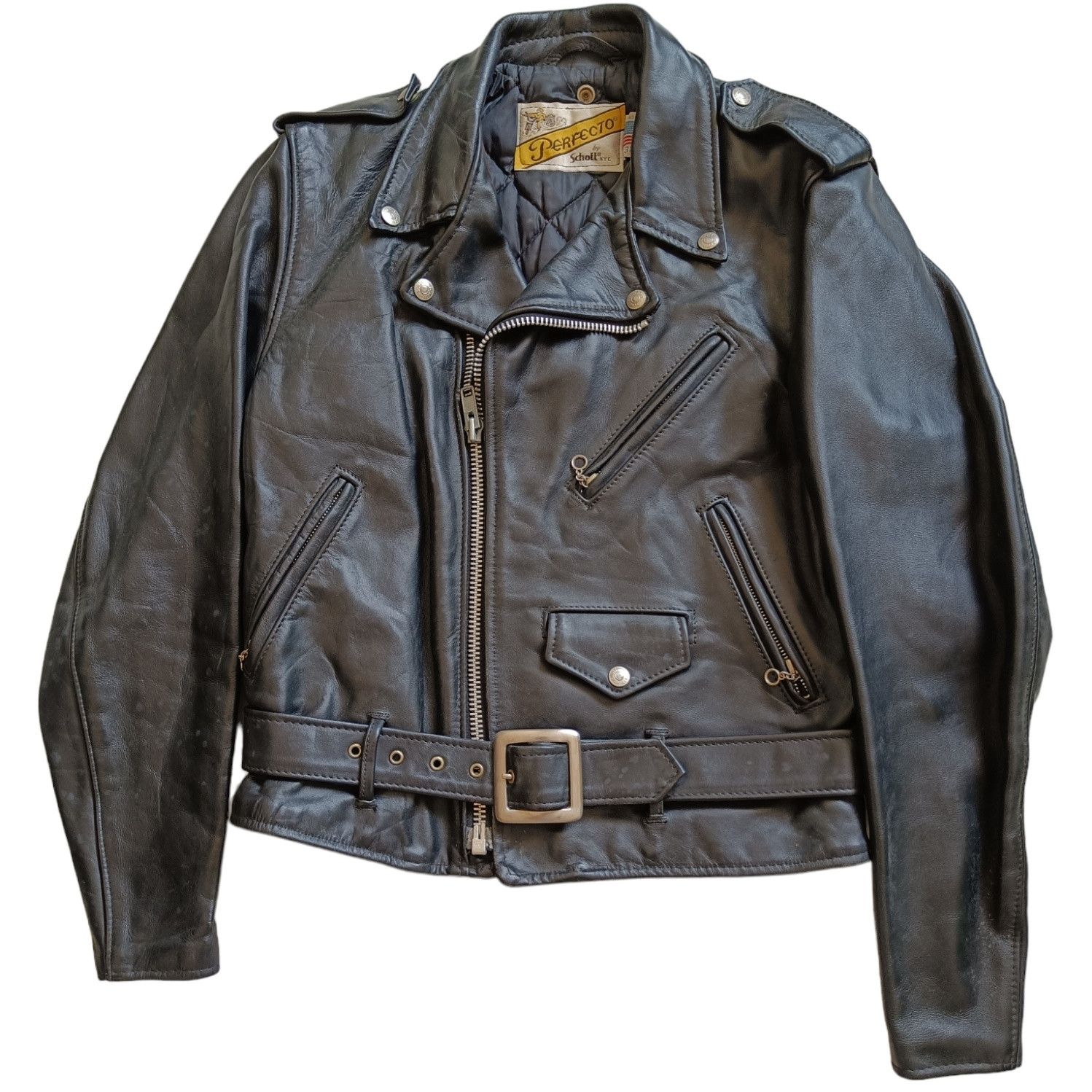 Schott 🔥Vintage SCHOTT PERFECTO 618 N.Y.C Bikers Leather Jacket Size US S / EU 44-46 / 1 - 1 Thumbnail