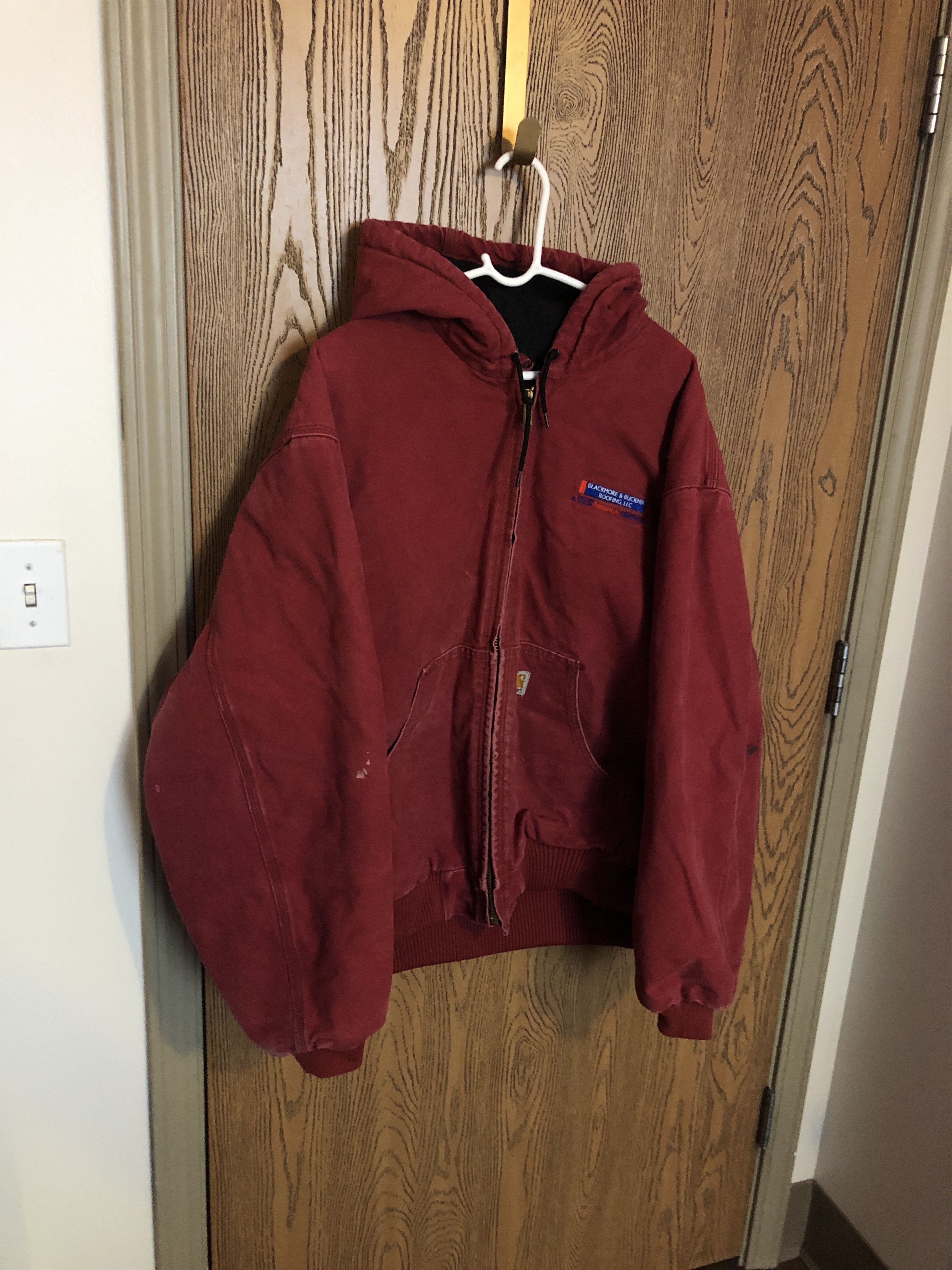 Vintage Vintage 90s Brick Red Carhartt J140 Hooded Jacket XXL 30x26 ...