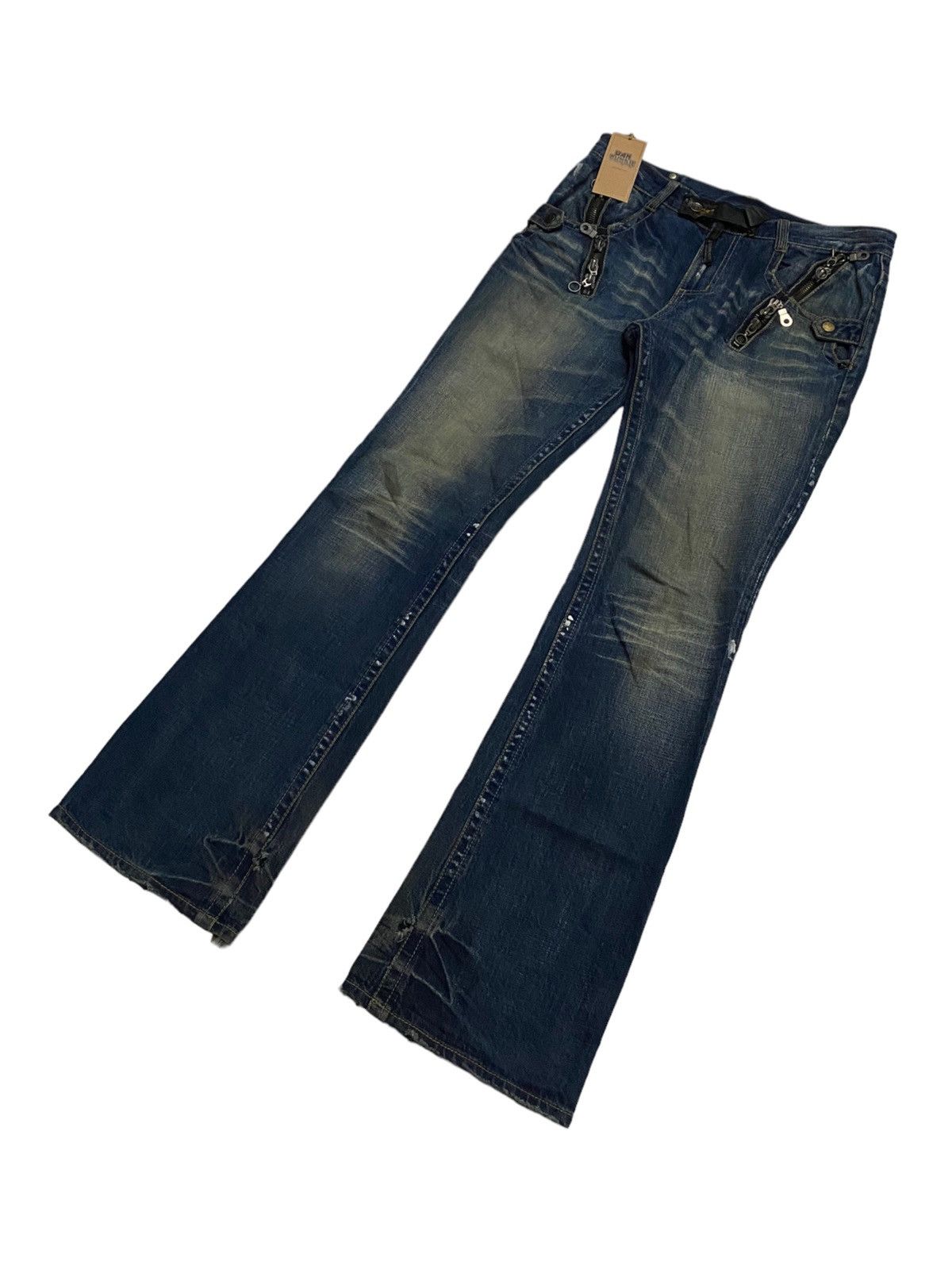 Japanese Brand Semantic Design Multipockets Bondage Punk Style Jeans Size US 31 - 3 Thumbnail