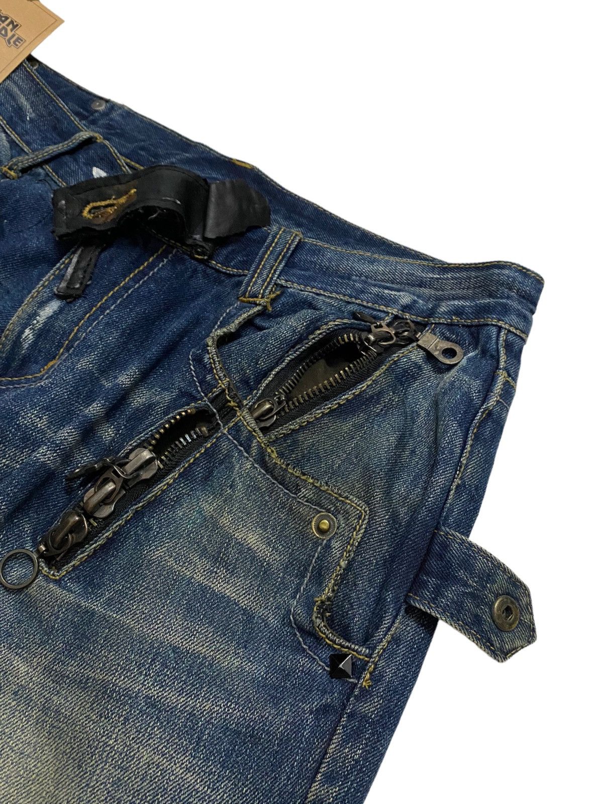 Japanese Brand Semantic Design Multipockets Bondage Punk Style Jeans Size US 31 - 8 Thumbnail