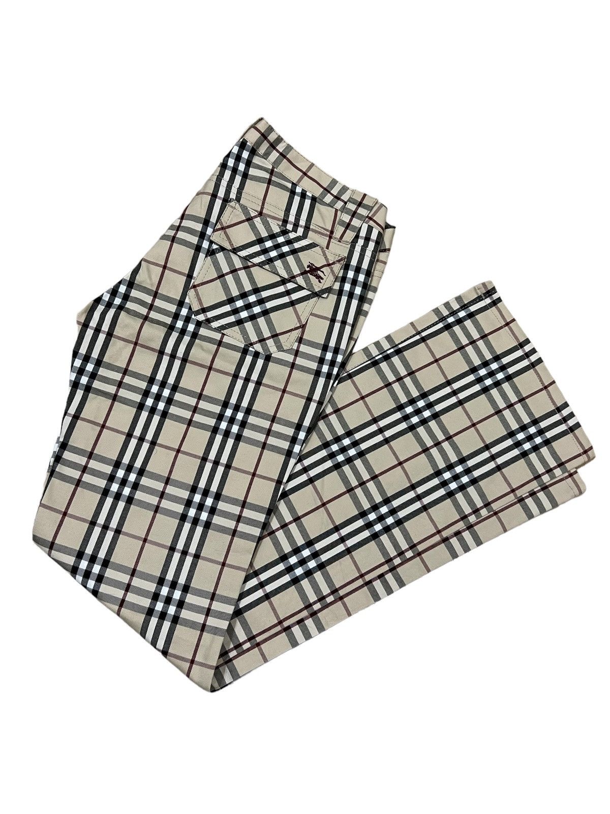 Burberry × Vintage Iconic Burberry Flare Leg Nova Check Flap Pocket Golf Pants Size 28" / US 6 / IT 42 - 4 Thumbnail
