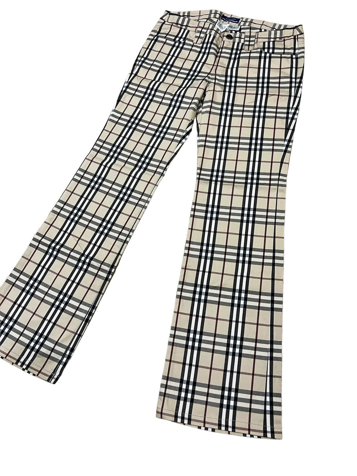 Burberry × Vintage Iconic Burberry Flare Leg Nova Check Flap Pocket Golf Pants Size 28" / US 6 / IT 42 - 2 Thumbnail