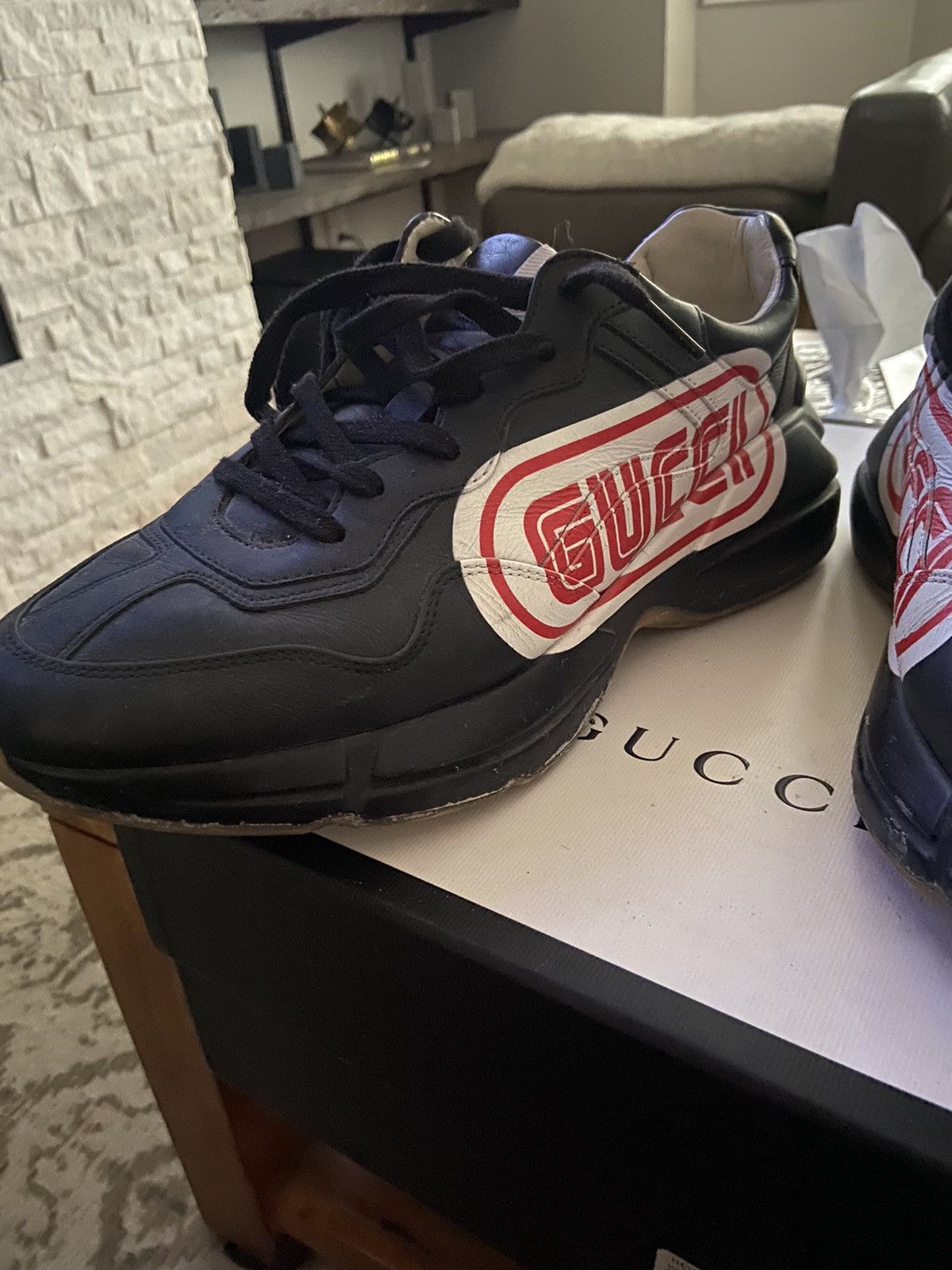 Gucci Gucci black rhyton shoes Size US 9 / EU 42 - 4 Thumbnail