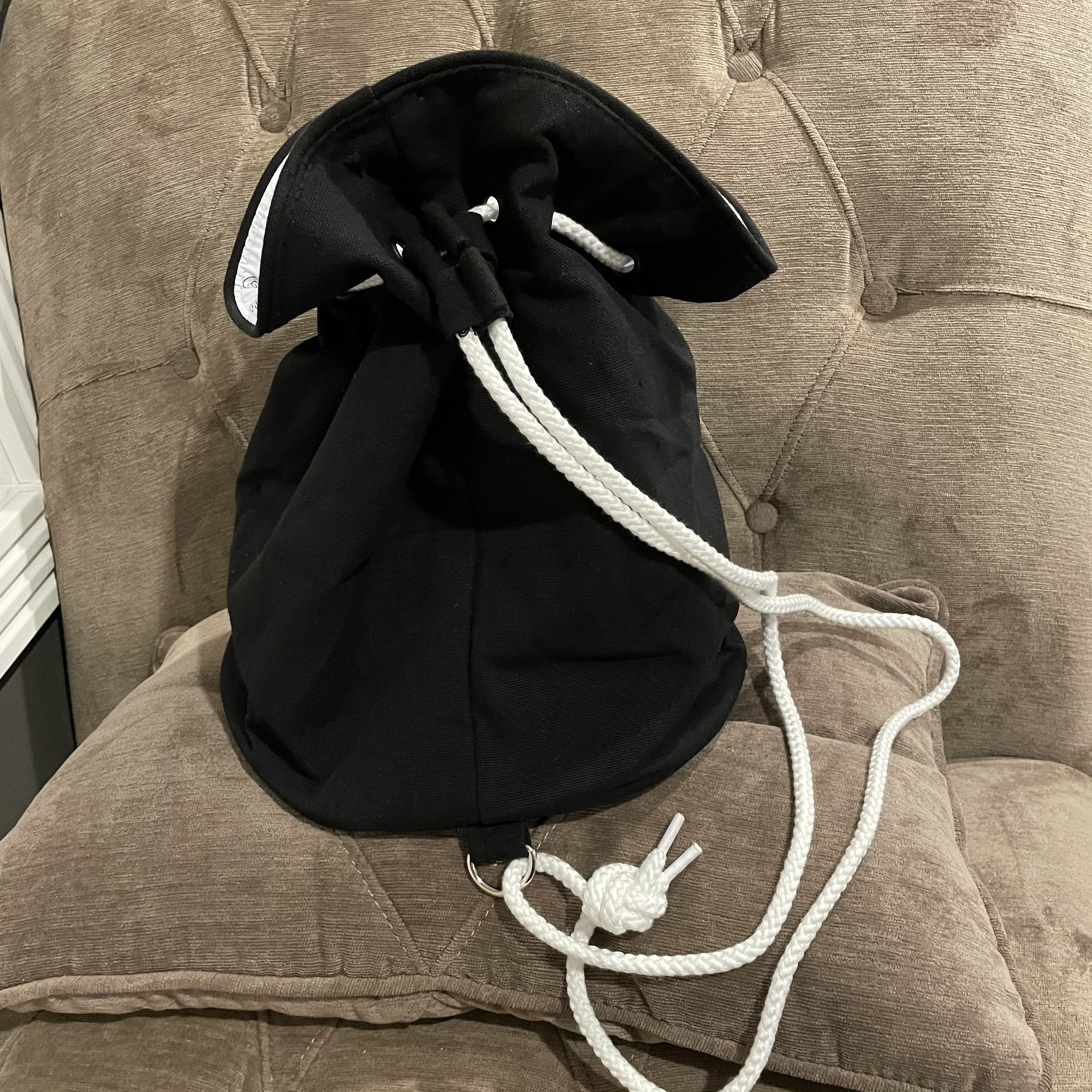 Chanel Chanel Black Canvas Drawstring Bucket Bag Backpack Size ONE SIZE - 2 Thumbnail