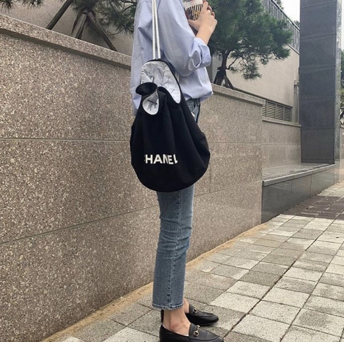 Chanel Chanel Black Canvas Drawstring Bucket Bag Backpack Size ONE SIZE - 10 Thumbnail