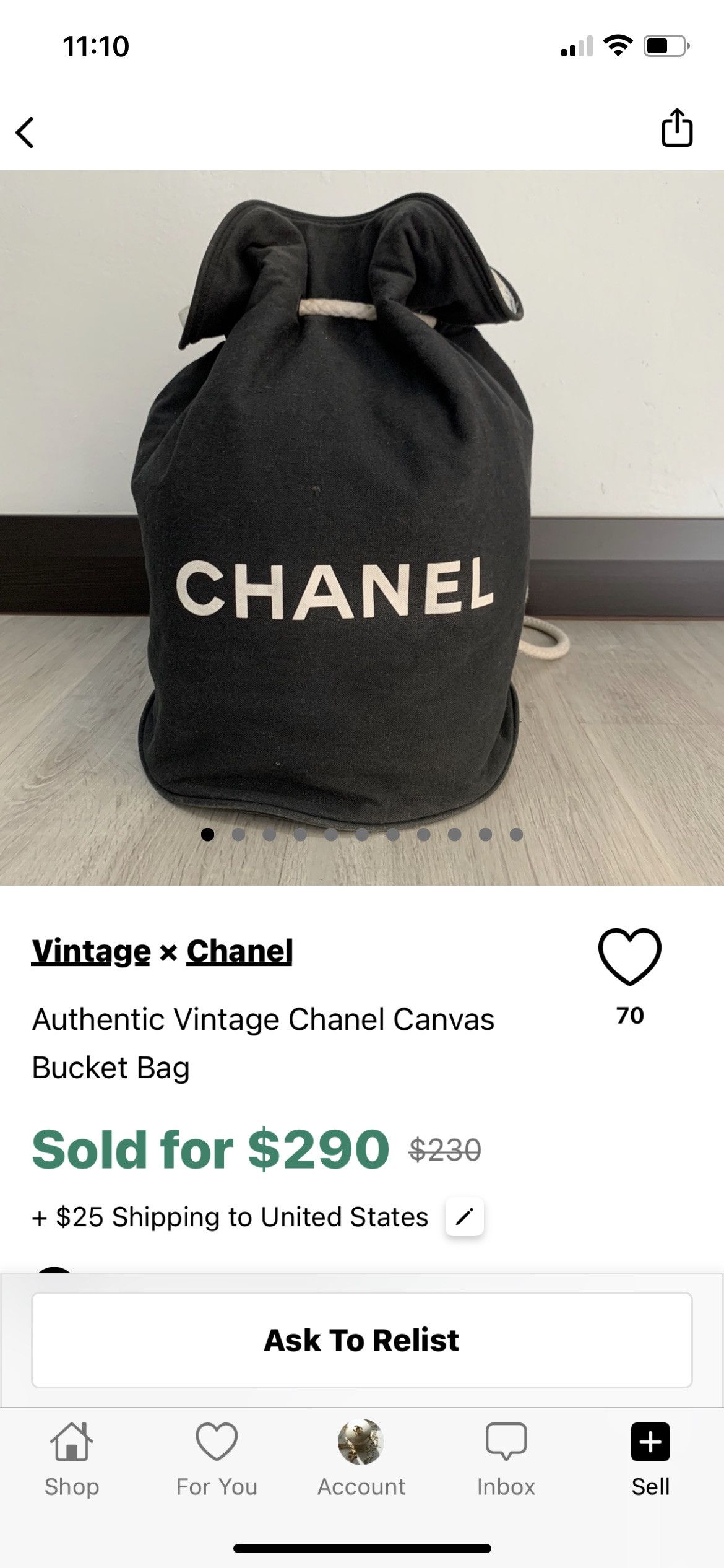 Chanel Chanel Black Canvas Drawstring Bucket Bag Backpack Size ONE SIZE - 11 Thumbnail