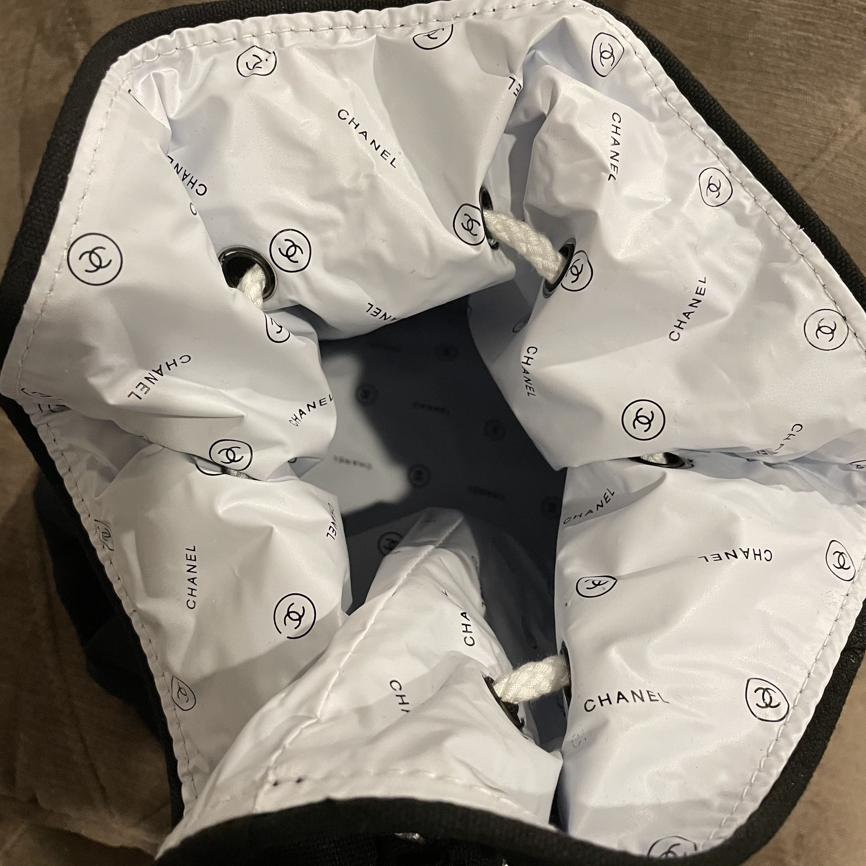 Chanel Chanel Black Canvas Drawstring Bucket Bag Backpack Size ONE SIZE - 3 Thumbnail