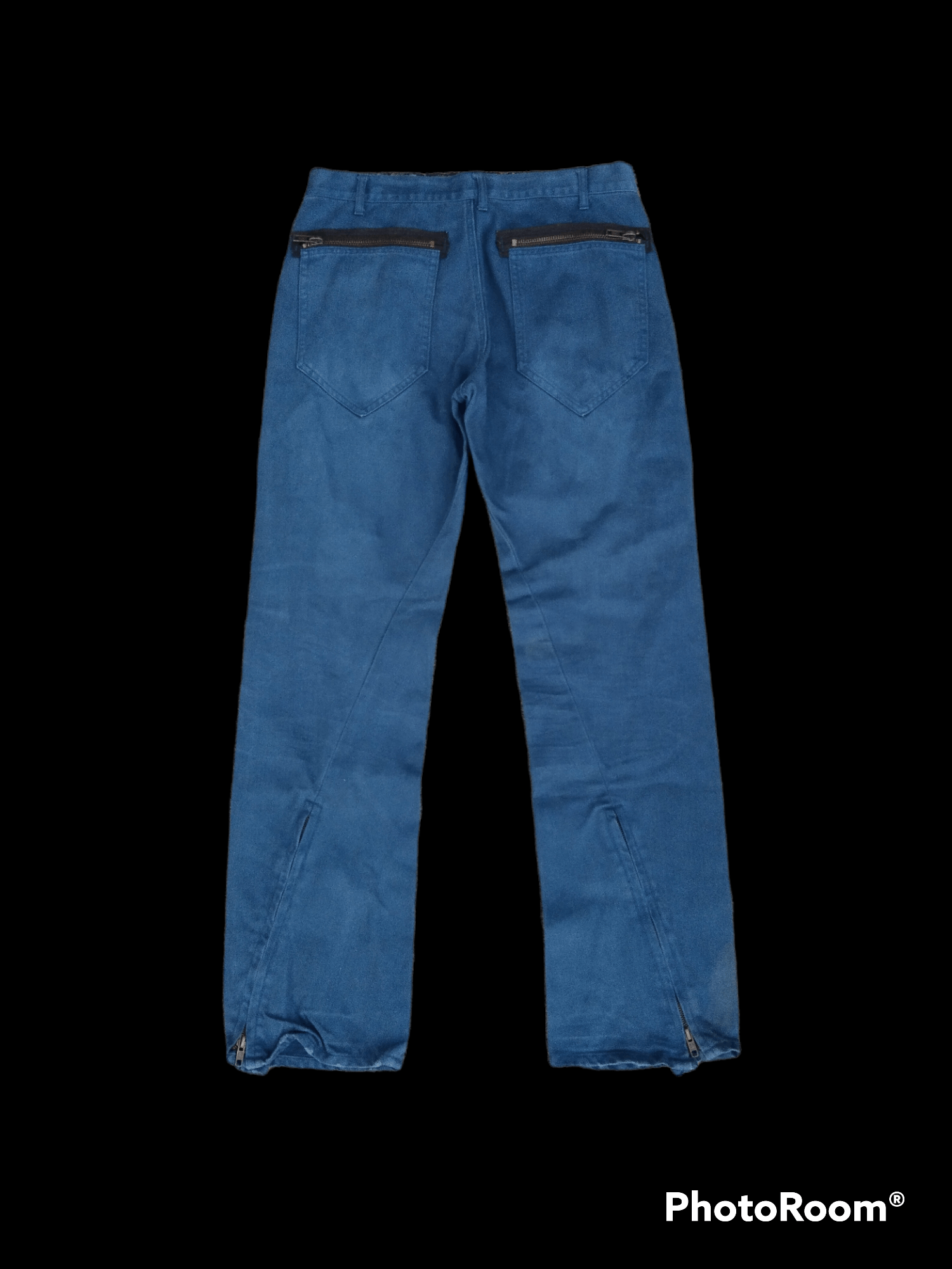 If Six Was Nine × Japanese Brand DiSTRESSED BONDAGE GRAGE BLUE DENIM PANTS Size US 31 - 3 Thumbnail