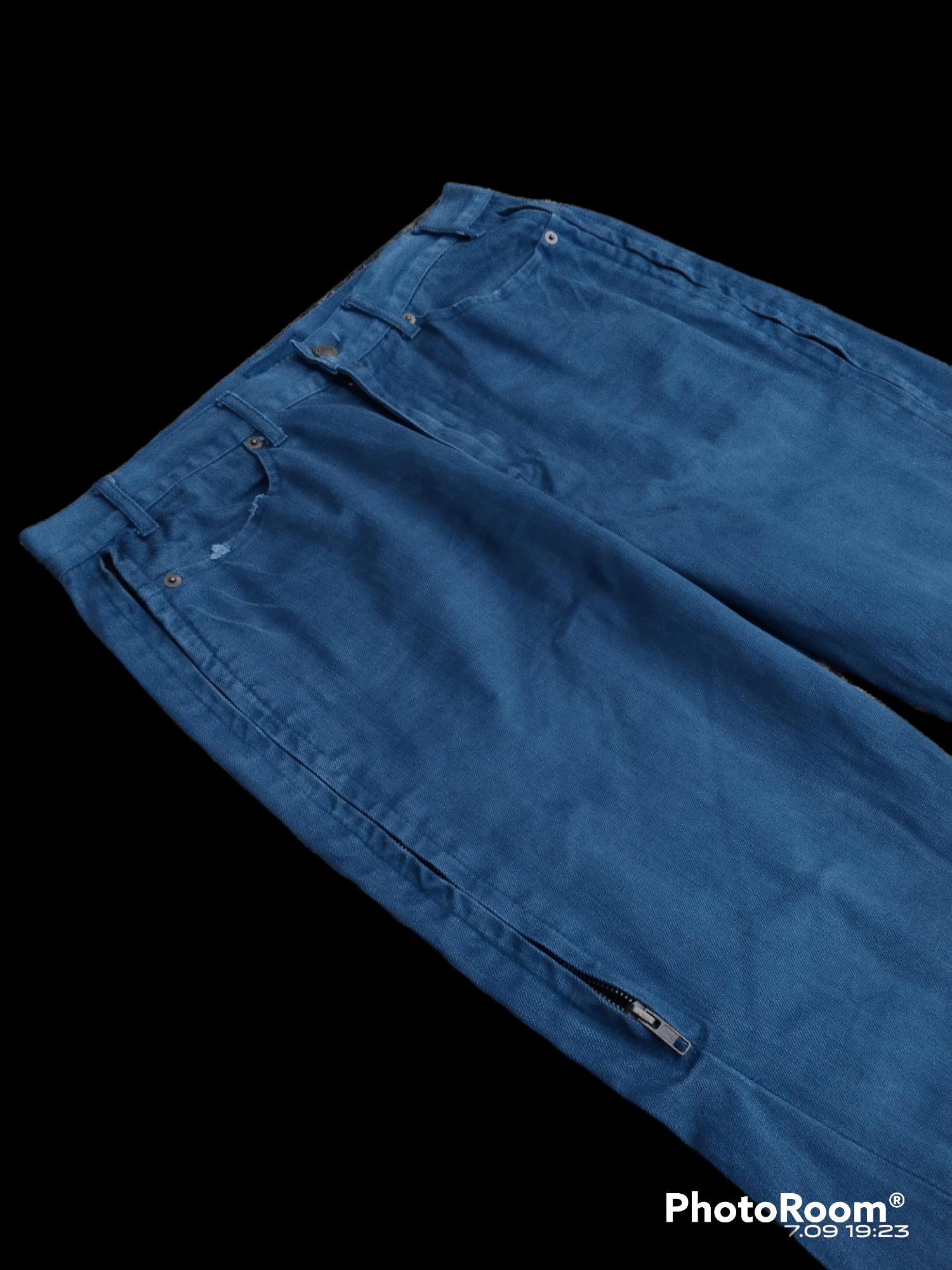 If Six Was Nine × Japanese Brand DiSTRESSED BONDAGE GRAGE BLUE DENIM PANTS Size US 31 - 4 Thumbnail