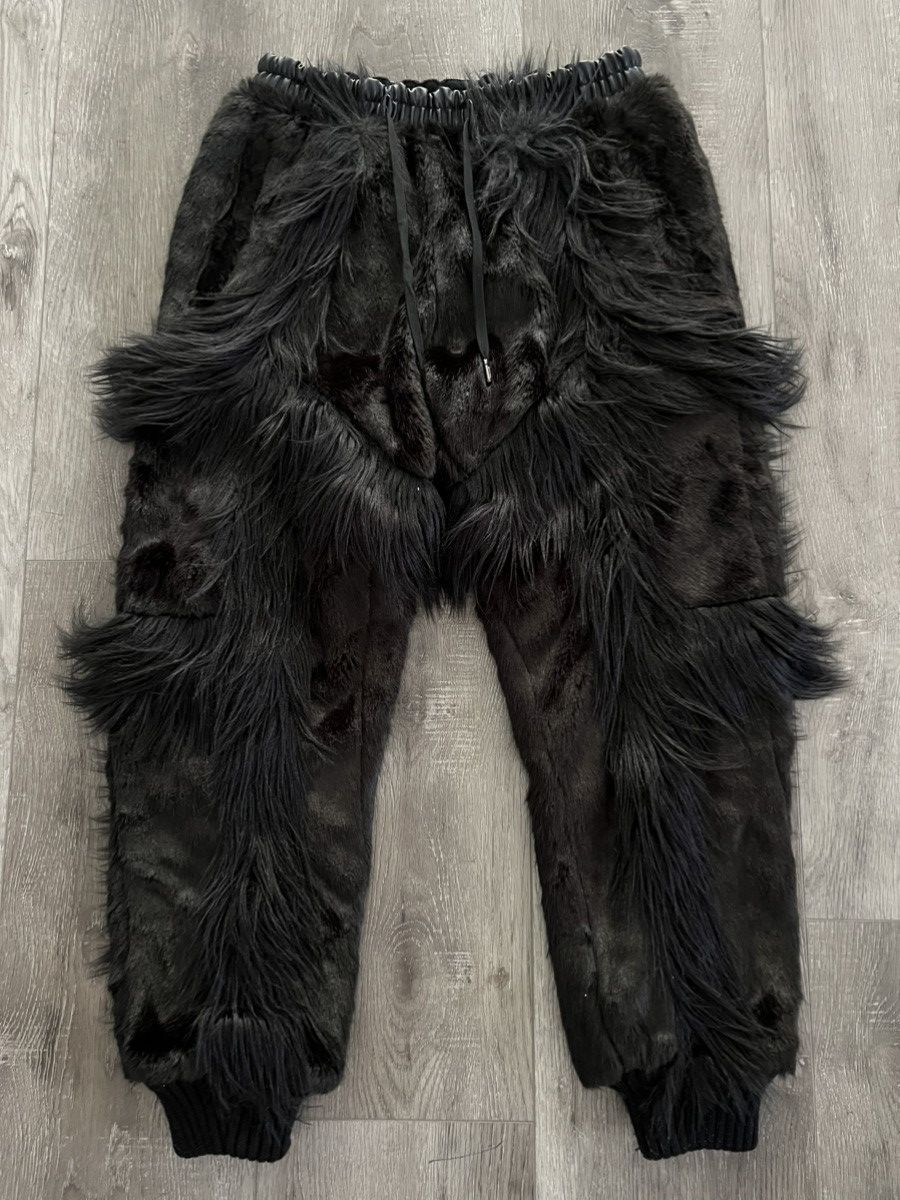 KTZ KTZ Faux Fur Hair & Leather Joggers Pants Size US 31 - 1 Thumbnail
