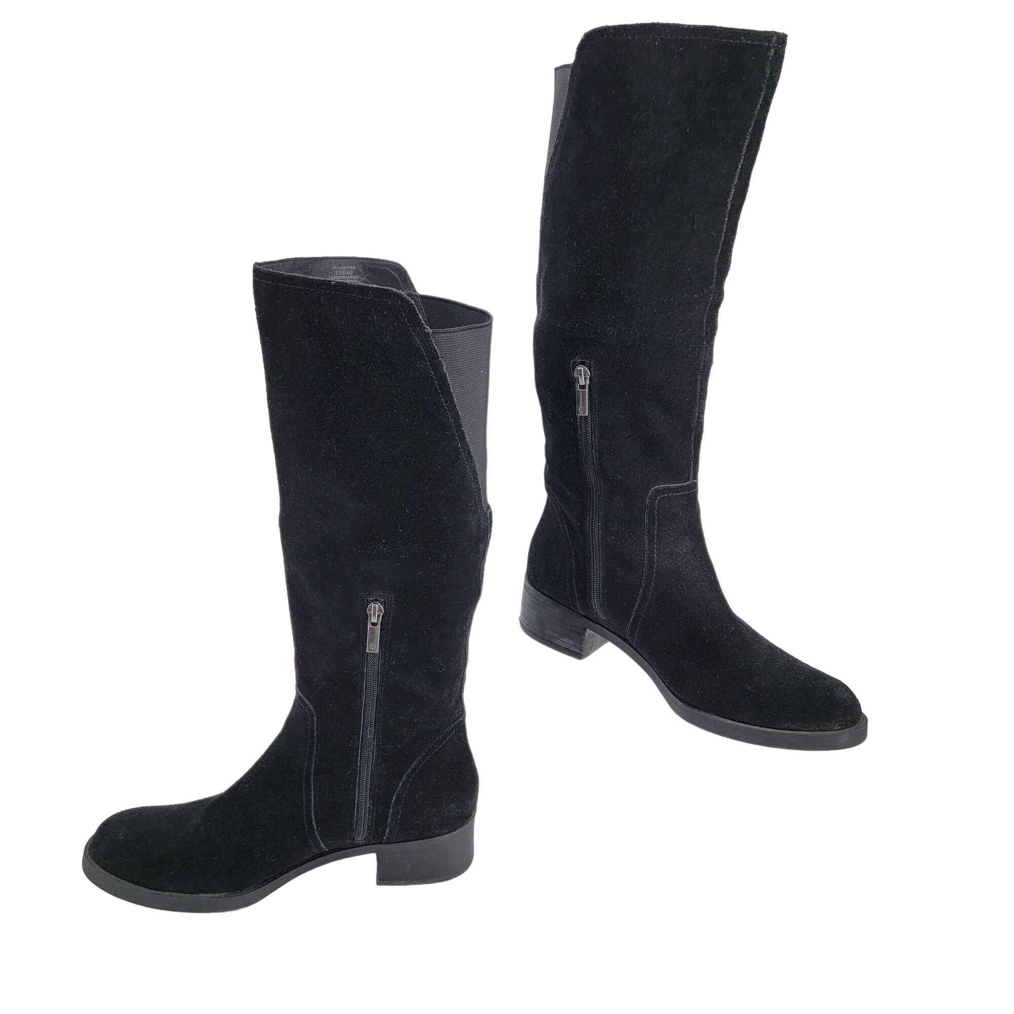 Lucky Brand Boots Hanover Leather Tall Riding Black 10