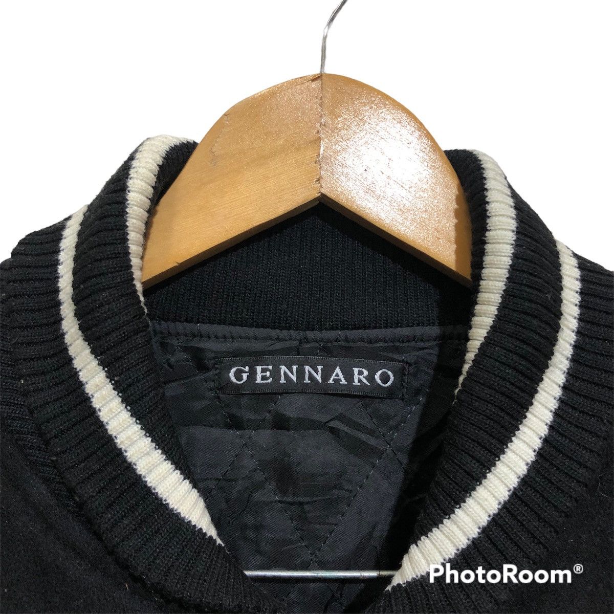 Other Rare‼️🔥Gennaro Blank Black Varsity Leather Sleeve Jacket Size US S / EU 44-46 / 1 - 4 Thumbnail