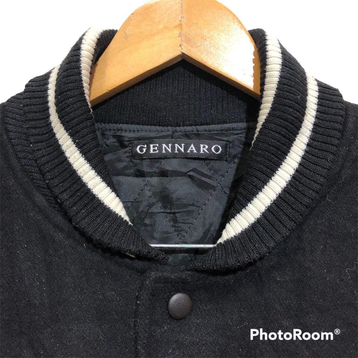 Other Rare‼️🔥Gennaro Blank Black Varsity Leather Sleeve Jacket Size US S / EU 44-46 / 1 - 5 Thumbnail