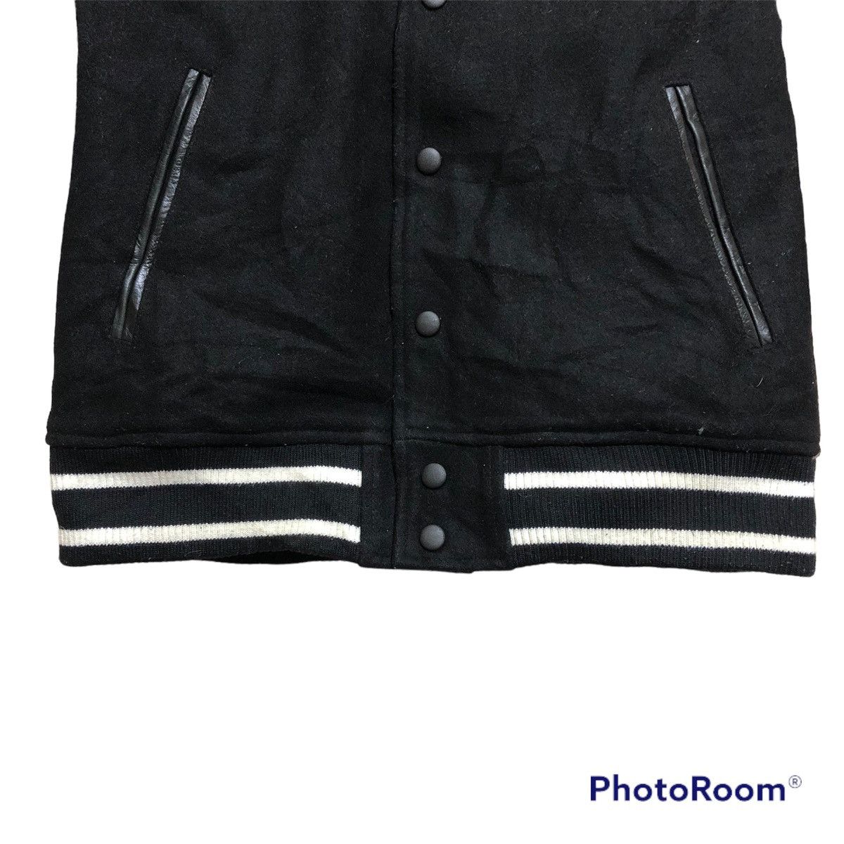 Other Rare‼️🔥Gennaro Blank Black Varsity Leather Sleeve Jacket Size US S / EU 44-46 / 1 - 8 Thumbnail