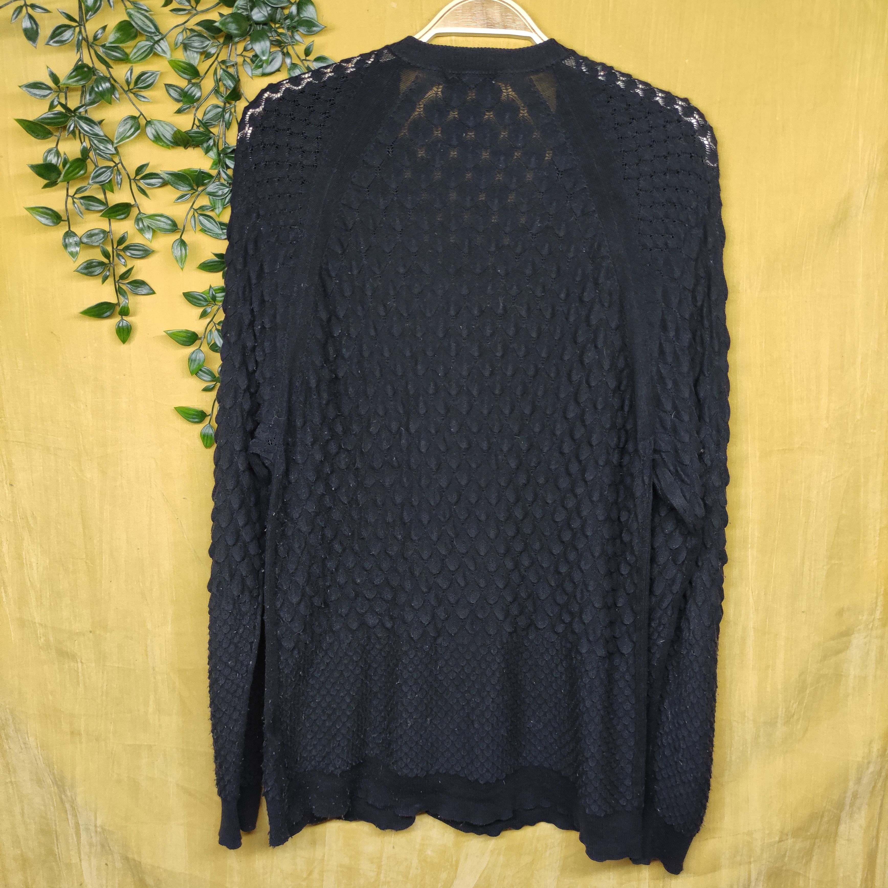 Lad Musician a54 Lad Musician Knitwear Black Embossed Cardigan Size US M / EU 48-50 / 2 - 2 Thumbnail