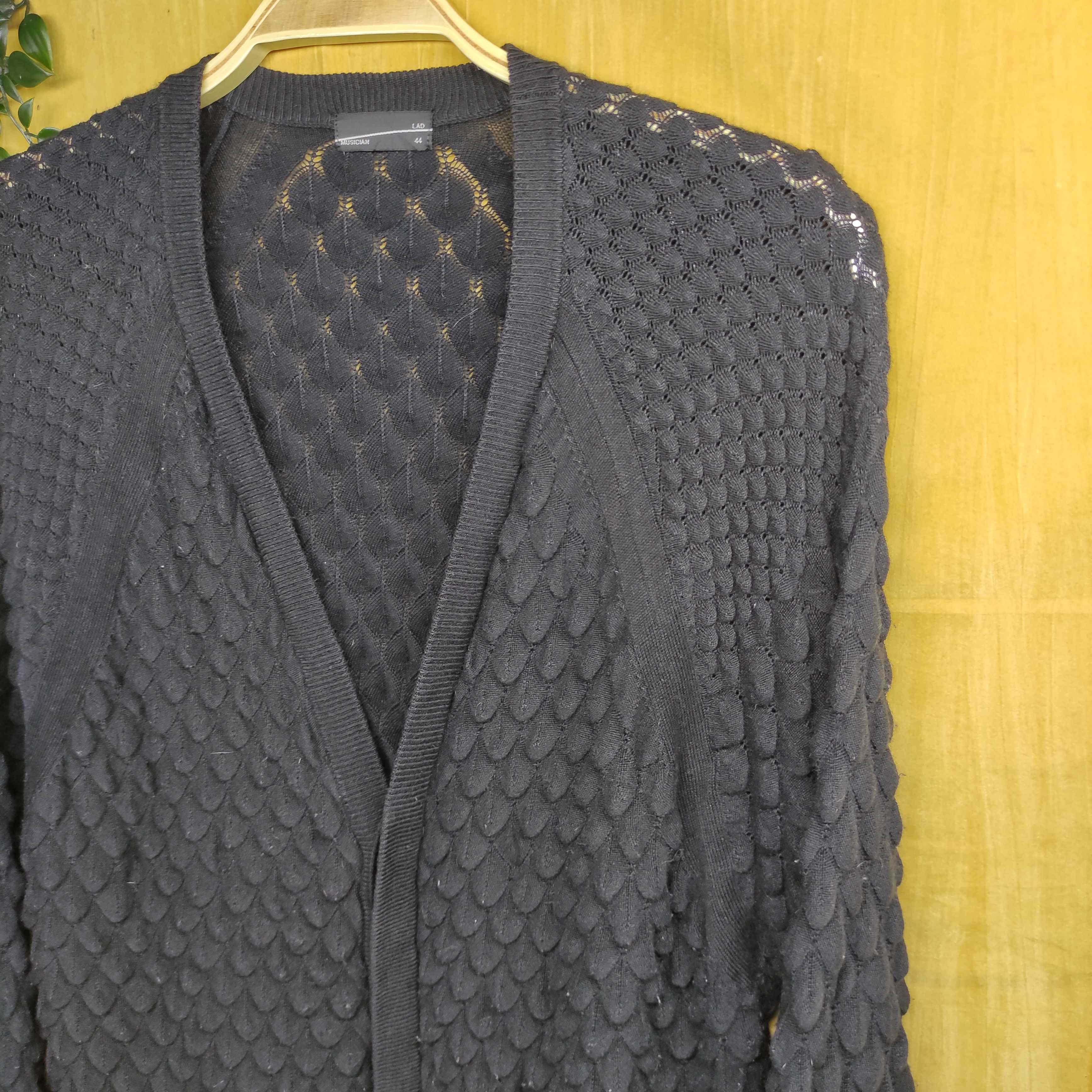Lad Musician a54 Lad Musician Knitwear Black Embossed Cardigan Size US M / EU 48-50 / 2 - 5 Thumbnail