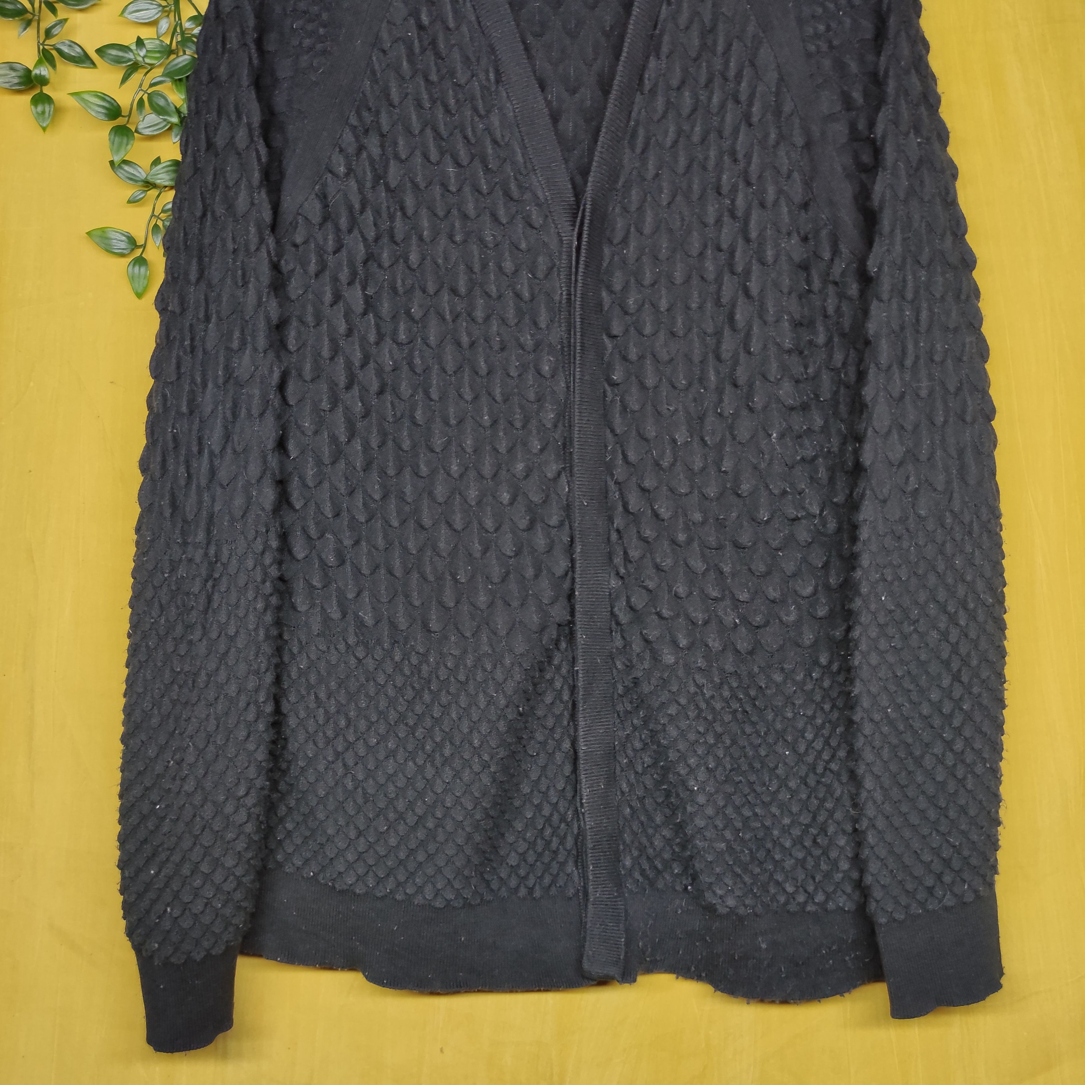 Lad Musician a54 Lad Musician Knitwear Black Embossed Cardigan Size US M / EU 48-50 / 2 - 3 Thumbnail
