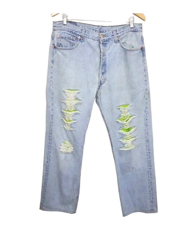 Levis Designer Distressed Style Button Fly Jeans