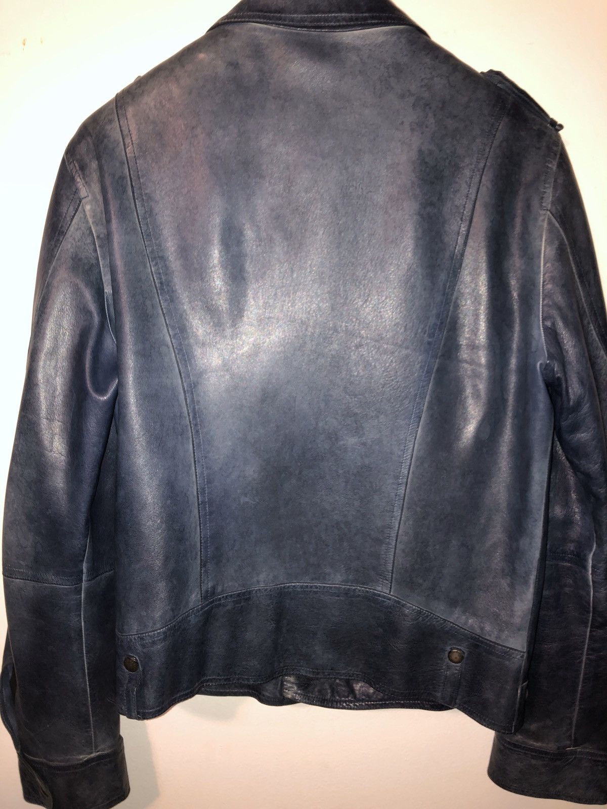 Costume National Leather Jacket Dark Navy Size US M / EU 48-50 / 2 - 5 Thumbnail