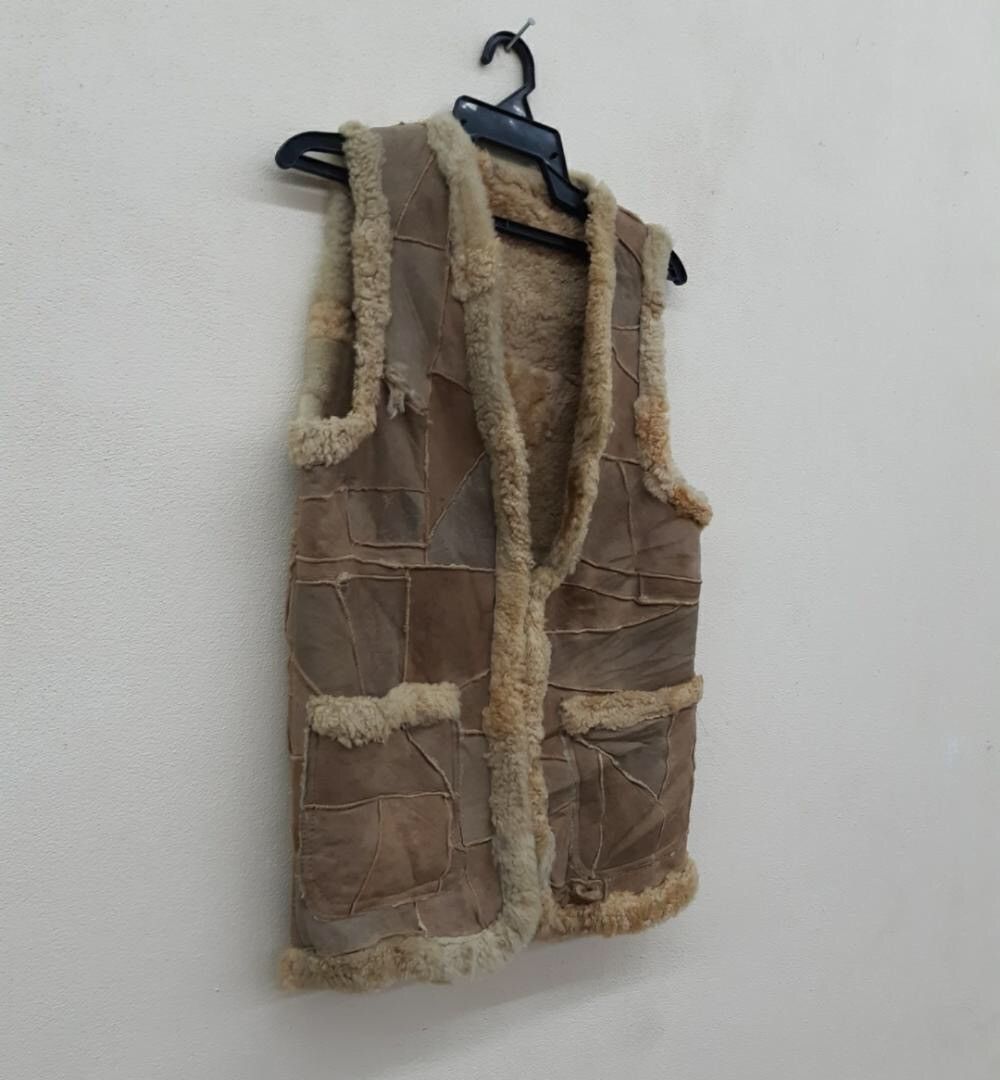 Vintage 🔥DHL EXPRESS🔥 Sherpa Leather vest Nice Design Size US S / EU 44-46 / 1 - 2 Thumbnail
