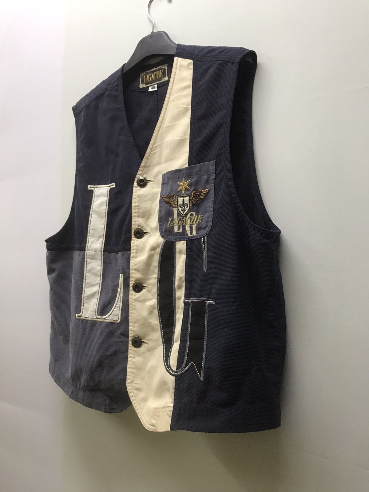 Japanese Brand Lagache Big Logo Vest Jacket Size US L / EU 52-54 / 3 - 3 Thumbnail