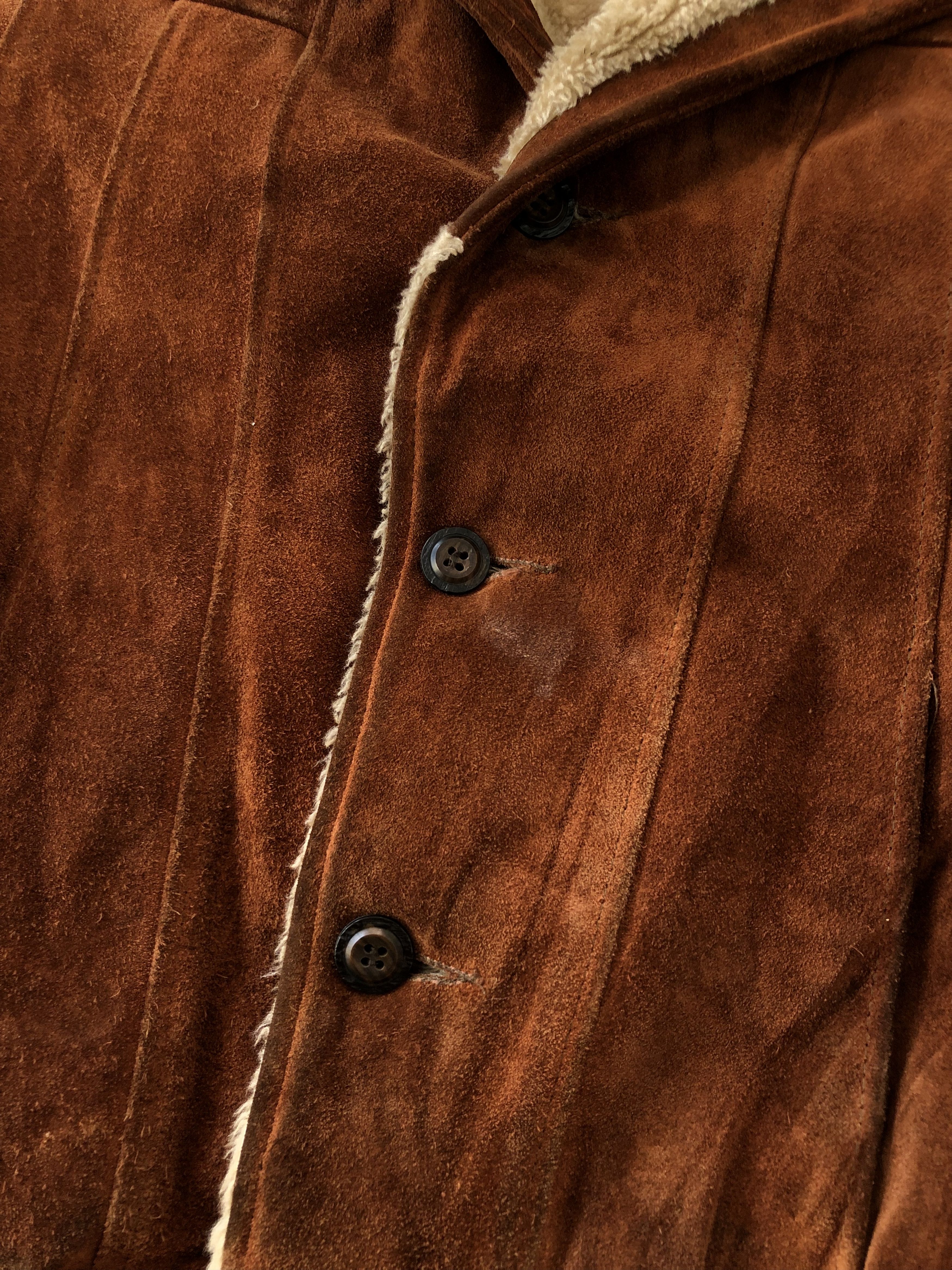 Genuine Leather RARE🔥VINTAGE 80’S BERMANS SHEARLING SUEDE LEATHER JACKET Size US M / EU 48-50 / 2 - 15 Thumbnail