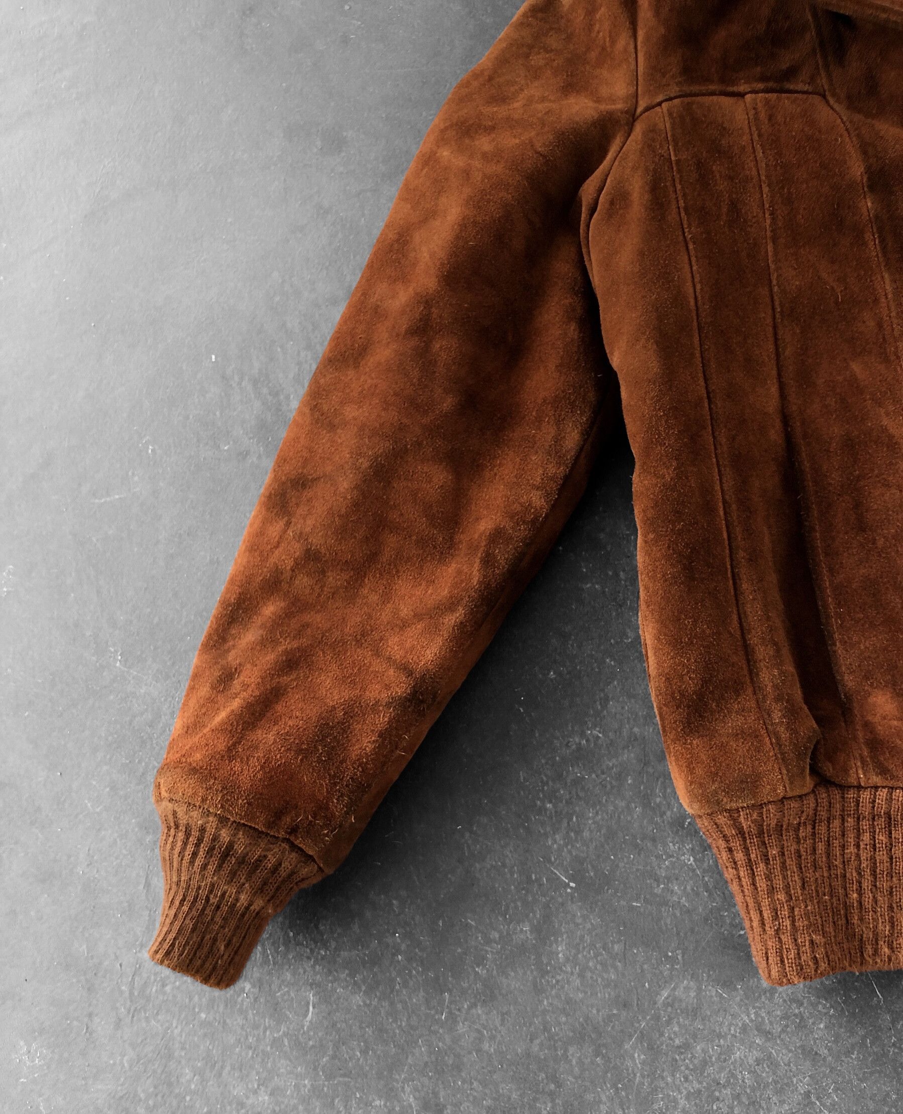 Genuine Leather RARE🔥VINTAGE 80’S BERMANS SHEARLING SUEDE LEATHER JACKET Size US M / EU 48-50 / 2 - 7 Thumbnail