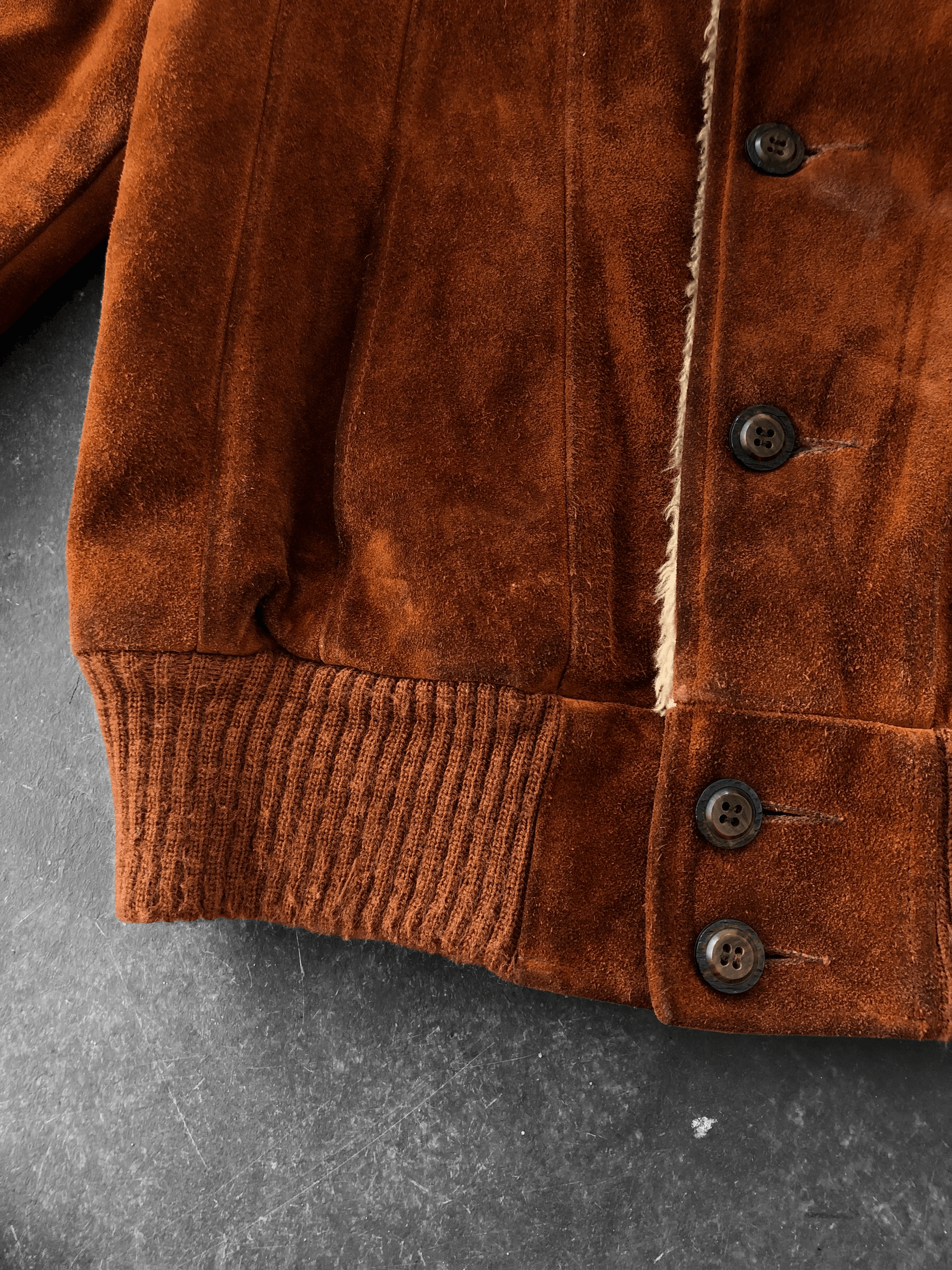 Genuine Leather RARE🔥VINTAGE 80’S BERMANS SHEARLING SUEDE LEATHER JACKET Size US M / EU 48-50 / 2 - 10 Thumbnail
