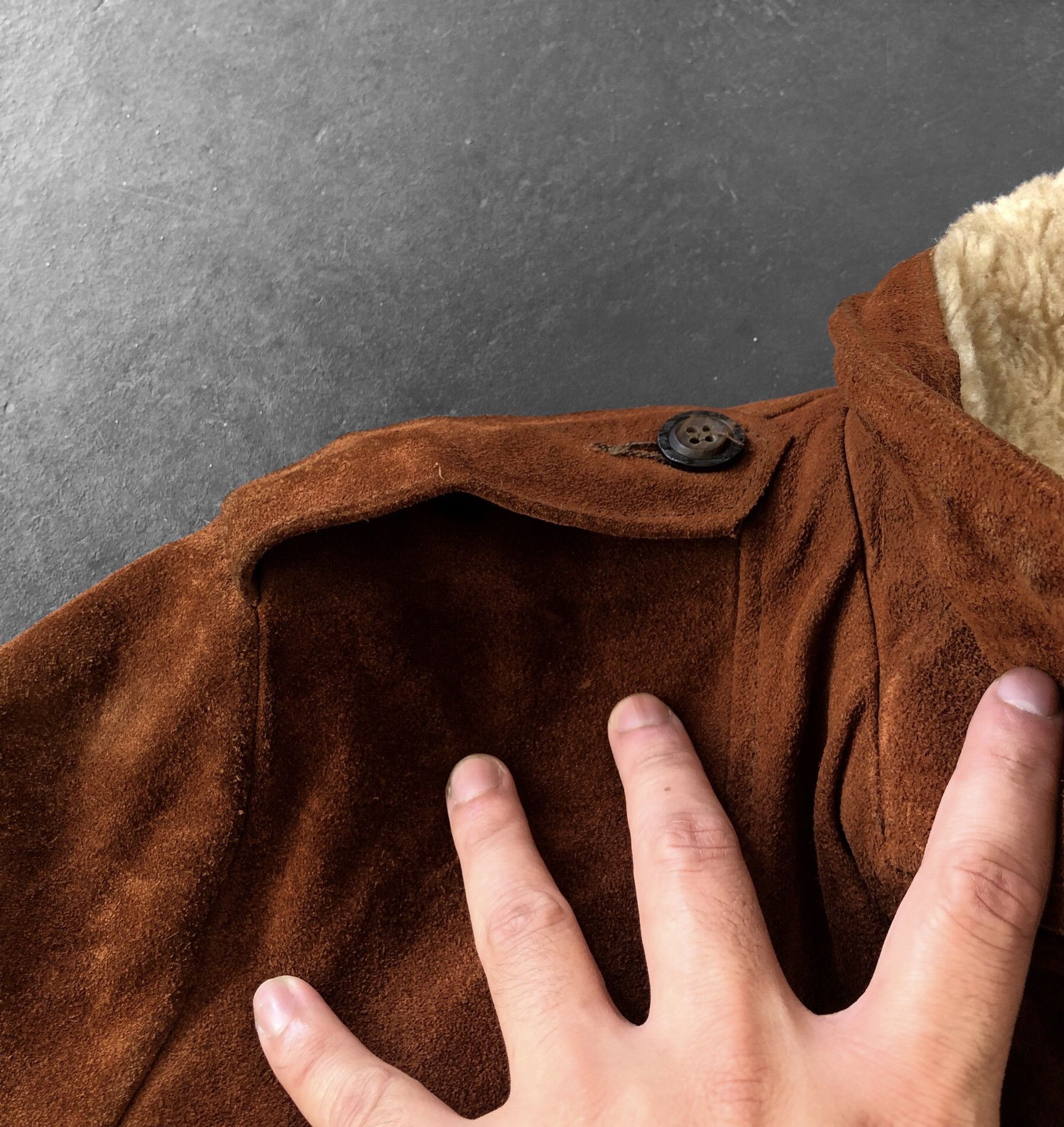 Genuine Leather RARE🔥VINTAGE 80’S BERMANS SHEARLING SUEDE LEATHER JACKET Size US M / EU 48-50 / 2 - 12 Thumbnail