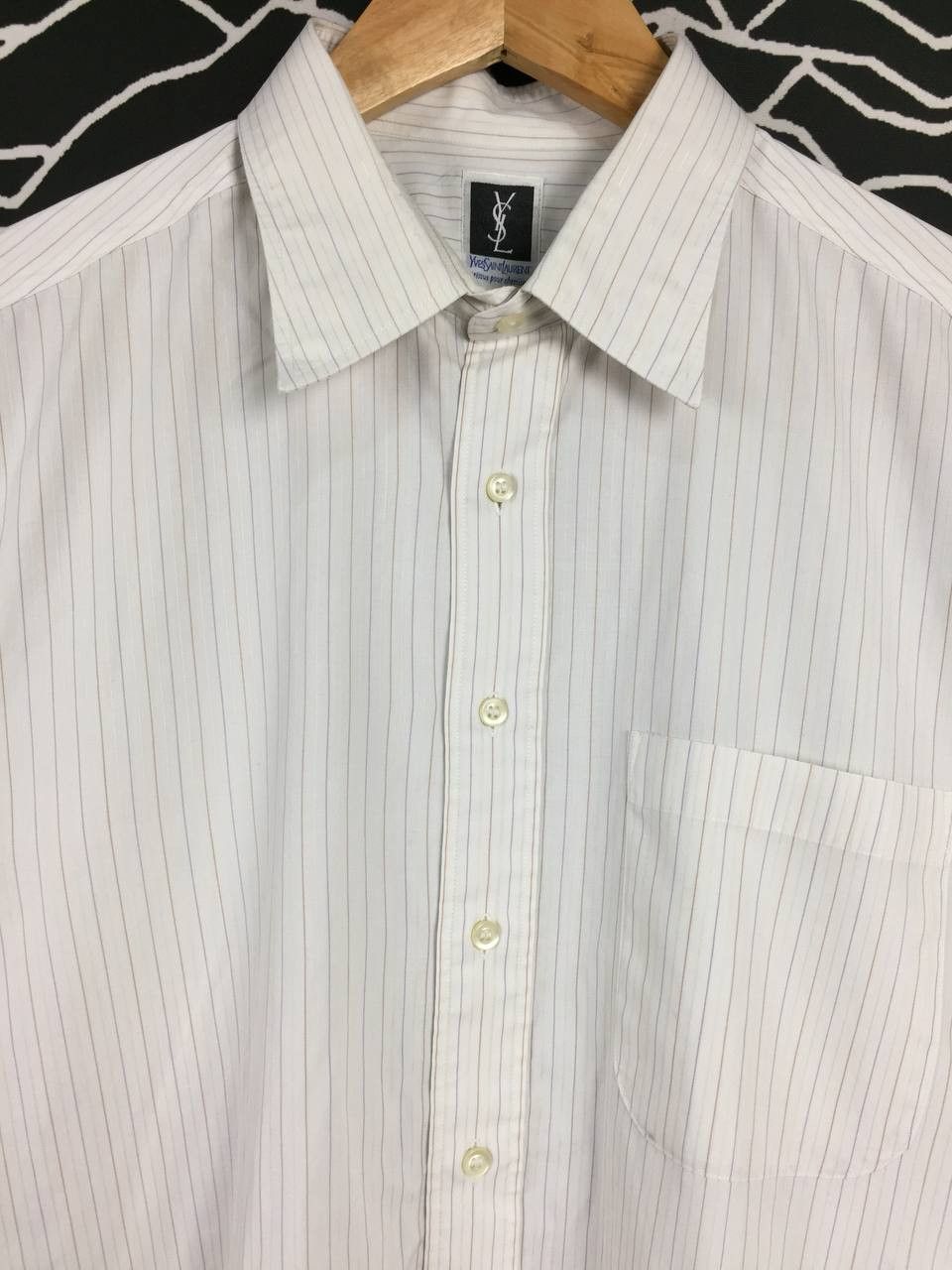 Yves Saint Laurent Vtg Yves Saint Laurent Tissus Pour Chemise Shirt Size US L / EU 52-54 / 3 - 3 Thumbnail