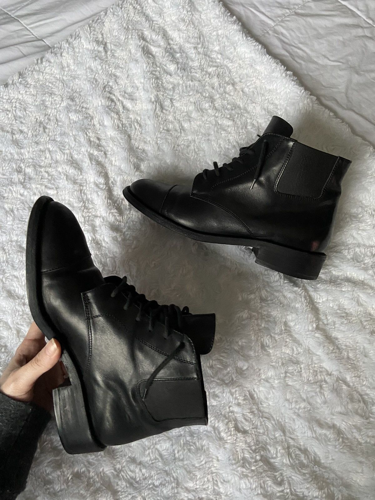 Saint Laurent by Hedi Slimane Leather Combat Boots