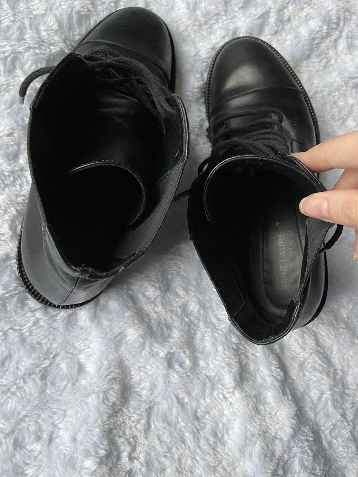 Saint Laurent Paris Saint Laurent by Hedi Slimane Leather Combat Boots Size US 7 / IT 37 - 8 Thumbnail