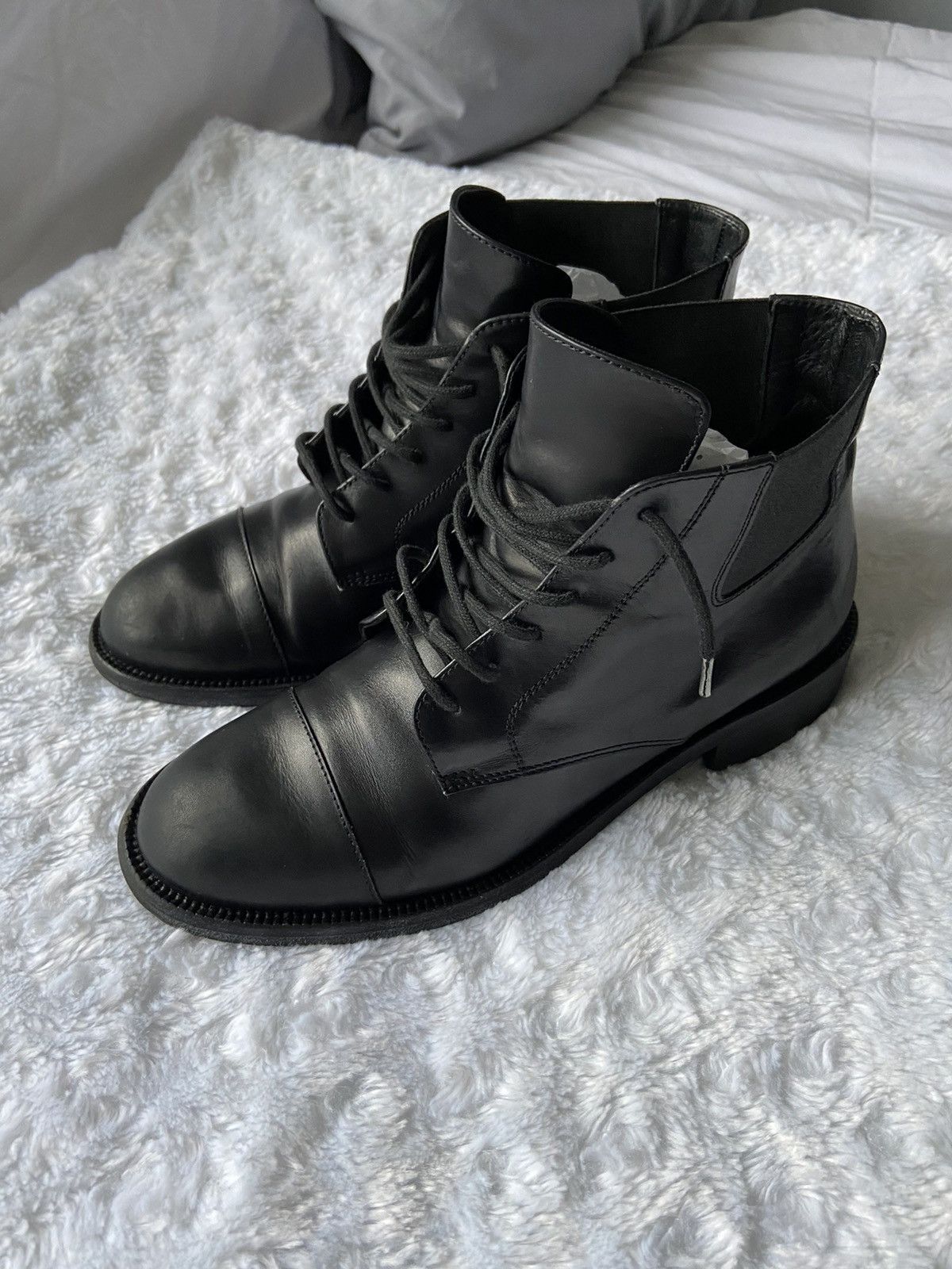 Saint Laurent Paris Saint Laurent by Hedi Slimane Leather Combat Boots Size US 7 / IT 37 - 4 Thumbnail