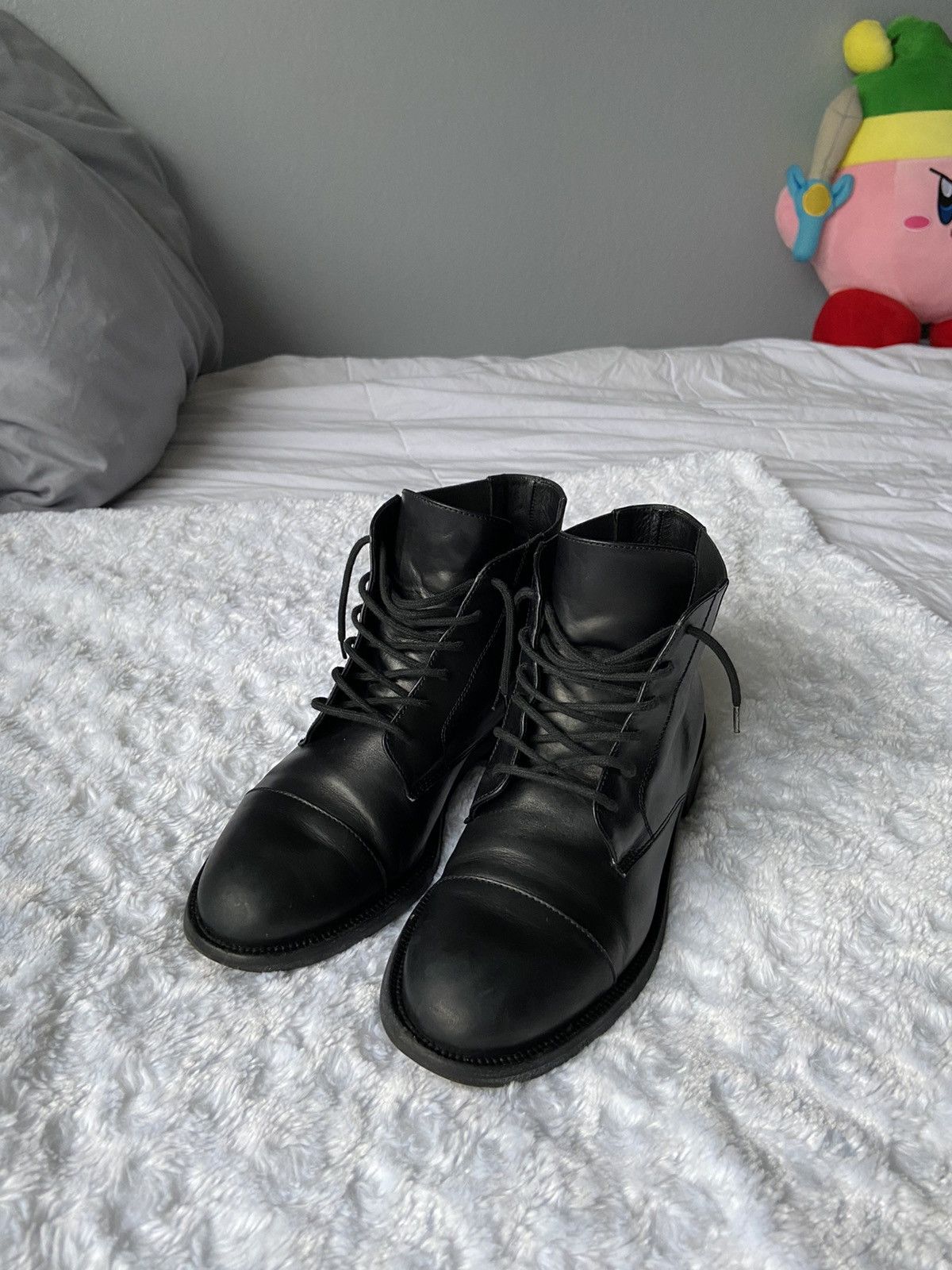 Saint Laurent Paris Saint Laurent by Hedi Slimane Leather Combat Boots Size US 7 / IT 37 - 7 Thumbnail