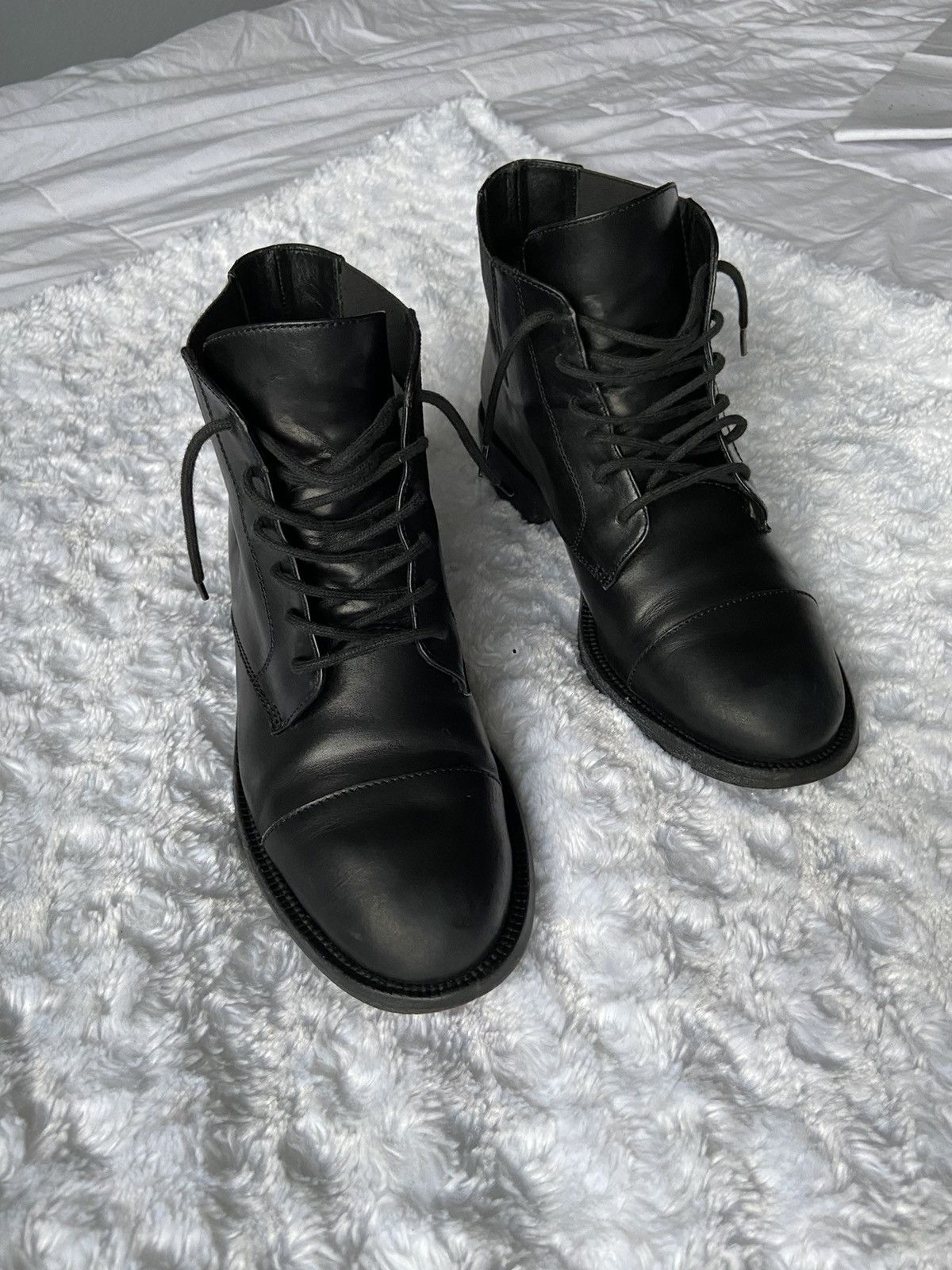Saint Laurent Paris Saint Laurent by Hedi Slimane Leather Combat Boots Size US 7 / IT 37 - 5 Thumbnail