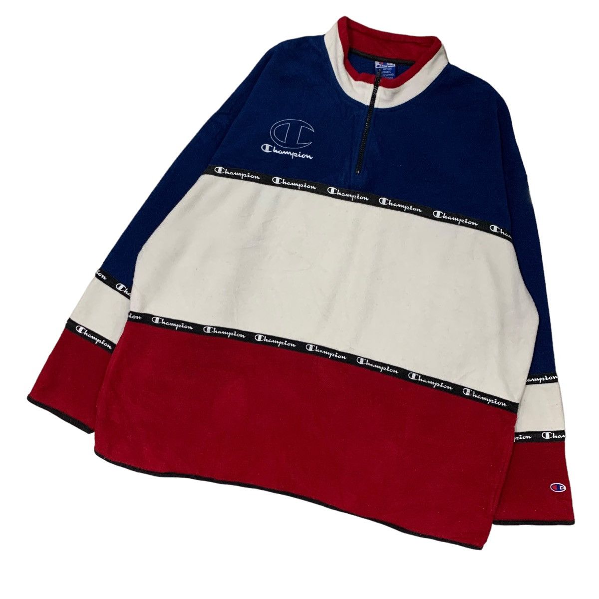 Champion × Vintage Vintage Champion Fleece Pullover Oversized Size US XL / EU 56 / 4 - 4 Thumbnail