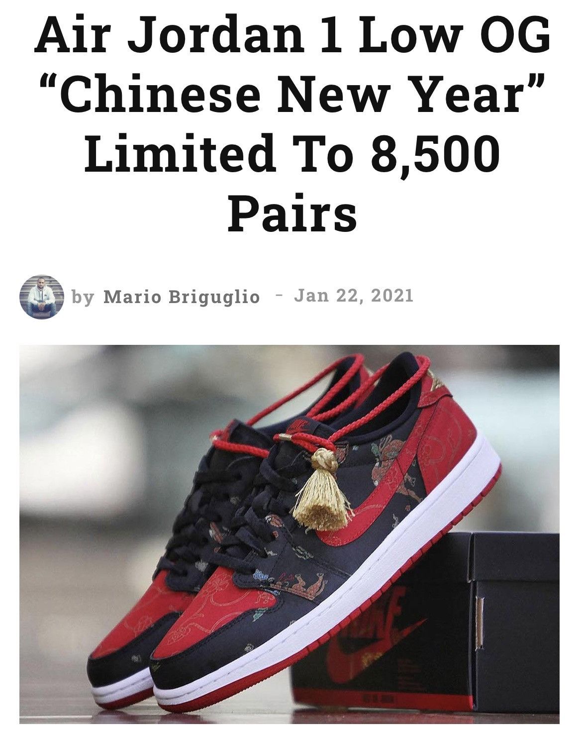 Jordan Brand Size 8 Jordan 1 Low Chinese New Year NEW #/8500 Size US 8 / EU 41 - 2 Thumbnail