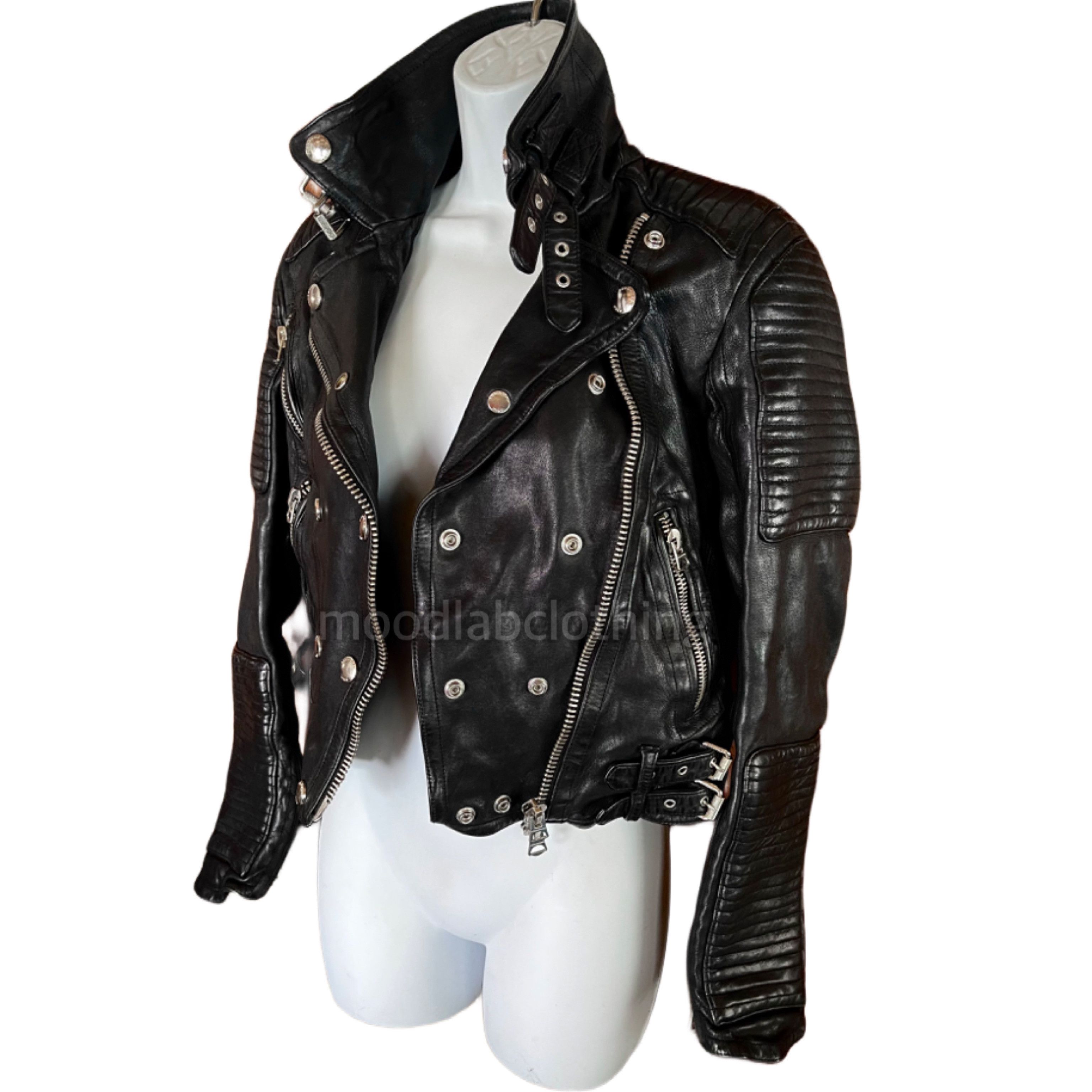 Burberry brit leather biker jacket online