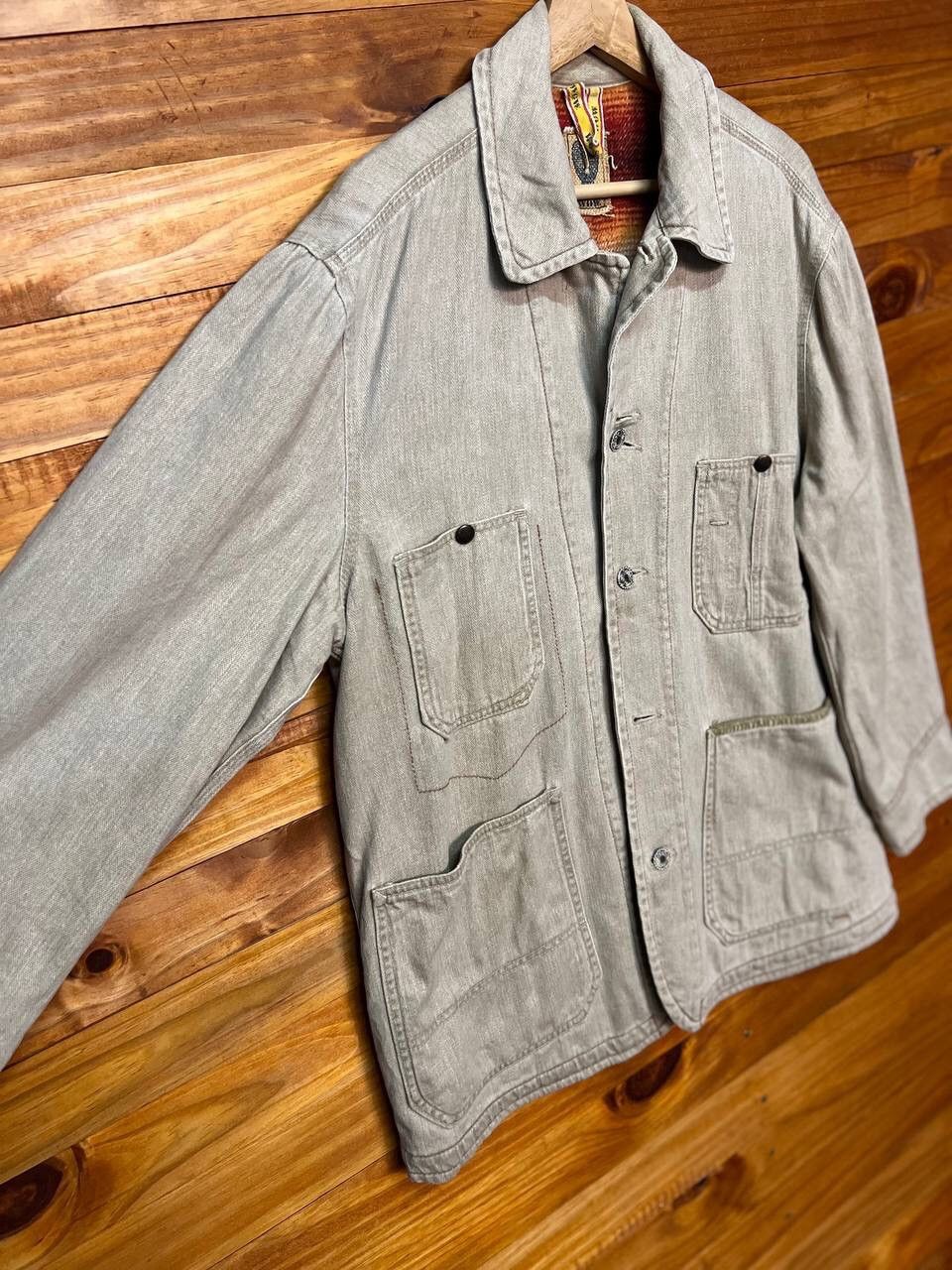 Vintage VINTAGE DUMGAREES CHORE JACKET BLANKET LINED Size US L / EU 52-54 / 3 - 4 Thumbnail