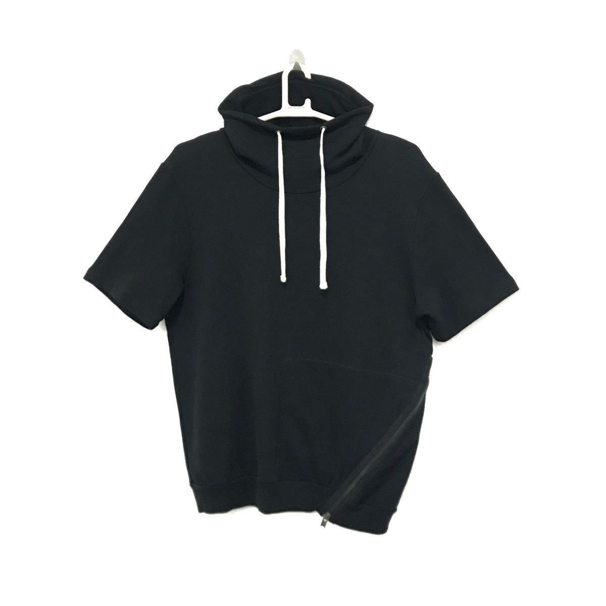 Short Sleeve Half Hoodie with side zipper