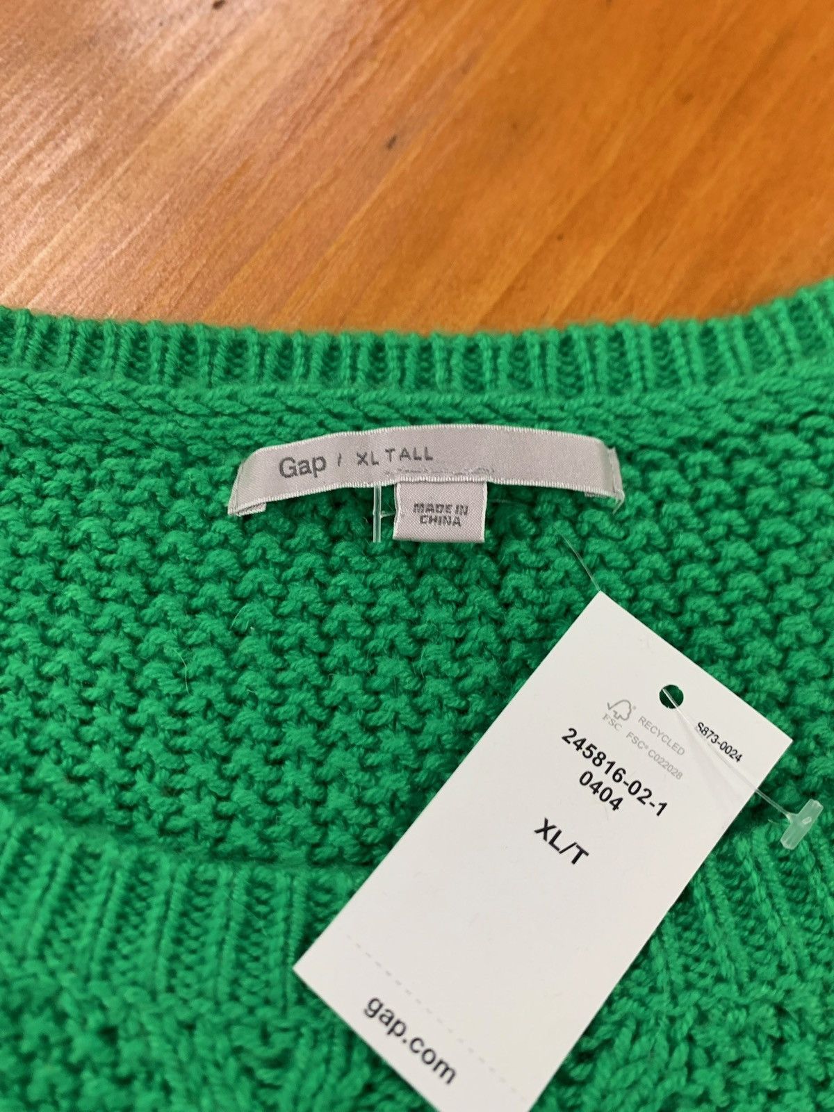 Vintage Gap Green Tendril Vines Knit Sweater Size US L / EU 52-54 / 3 - 2 Preview