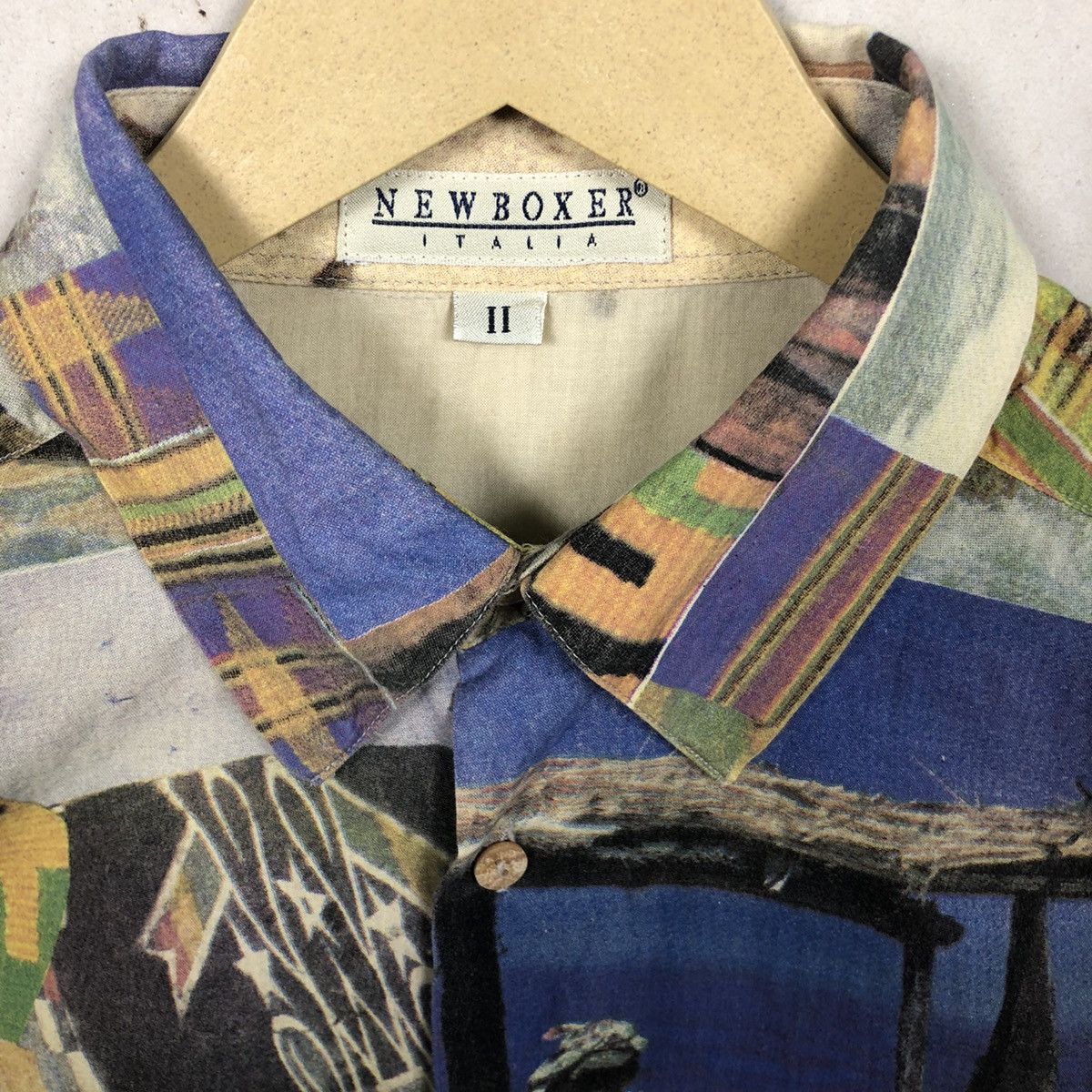 Designer Vintage Art NewBoxer Overprint Shirt Button Size US M / EU 48-50 / 2 - 9 Thumbnail