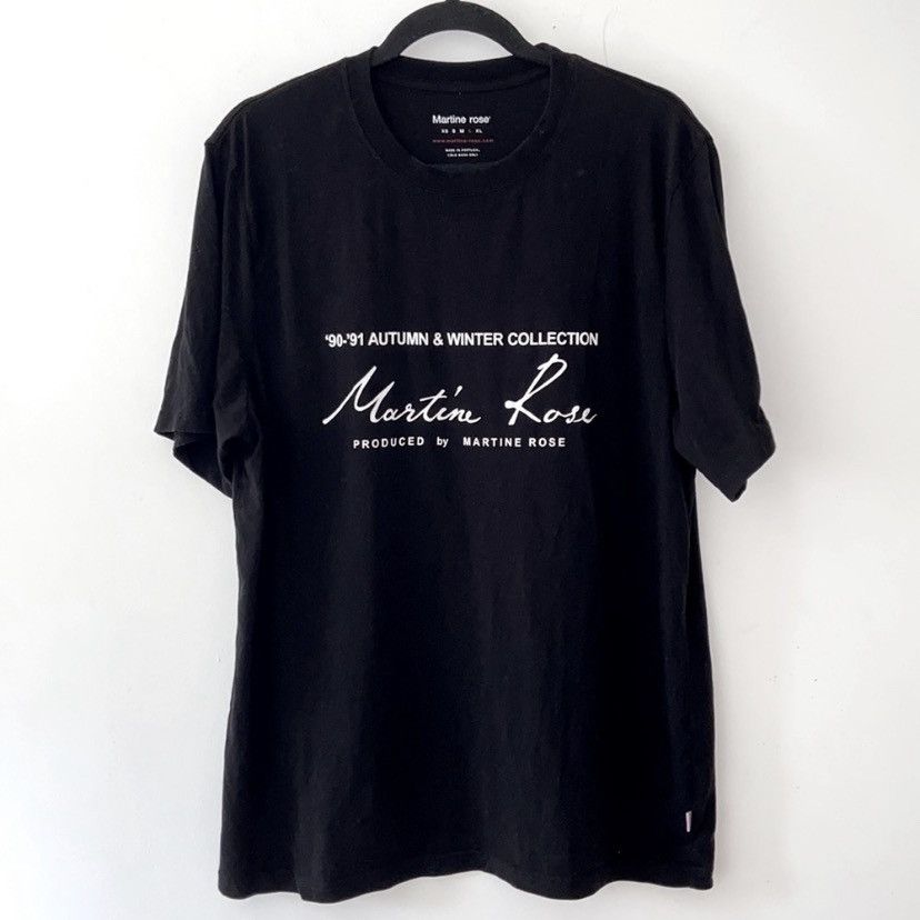 Martine Rose Mens Logo T shirt XS White Black 09-91 Autumn & Winter  Collection