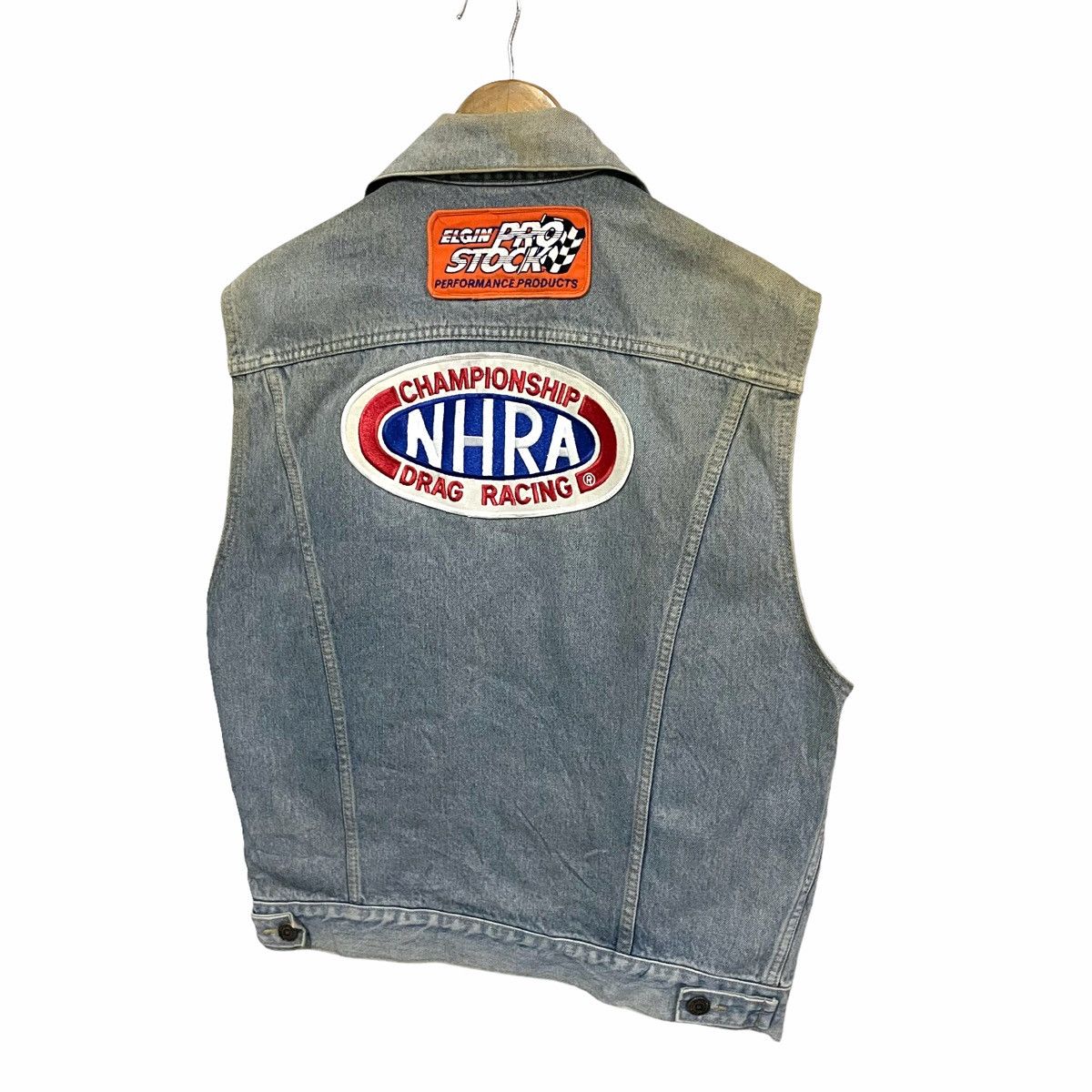 NASCAR × Vintage 💥 90s NHRA NASCAR RACING CUSTOM DENIM JACKET VEST Size US M / EU 48-50 / 2 - 2 Thumbnail