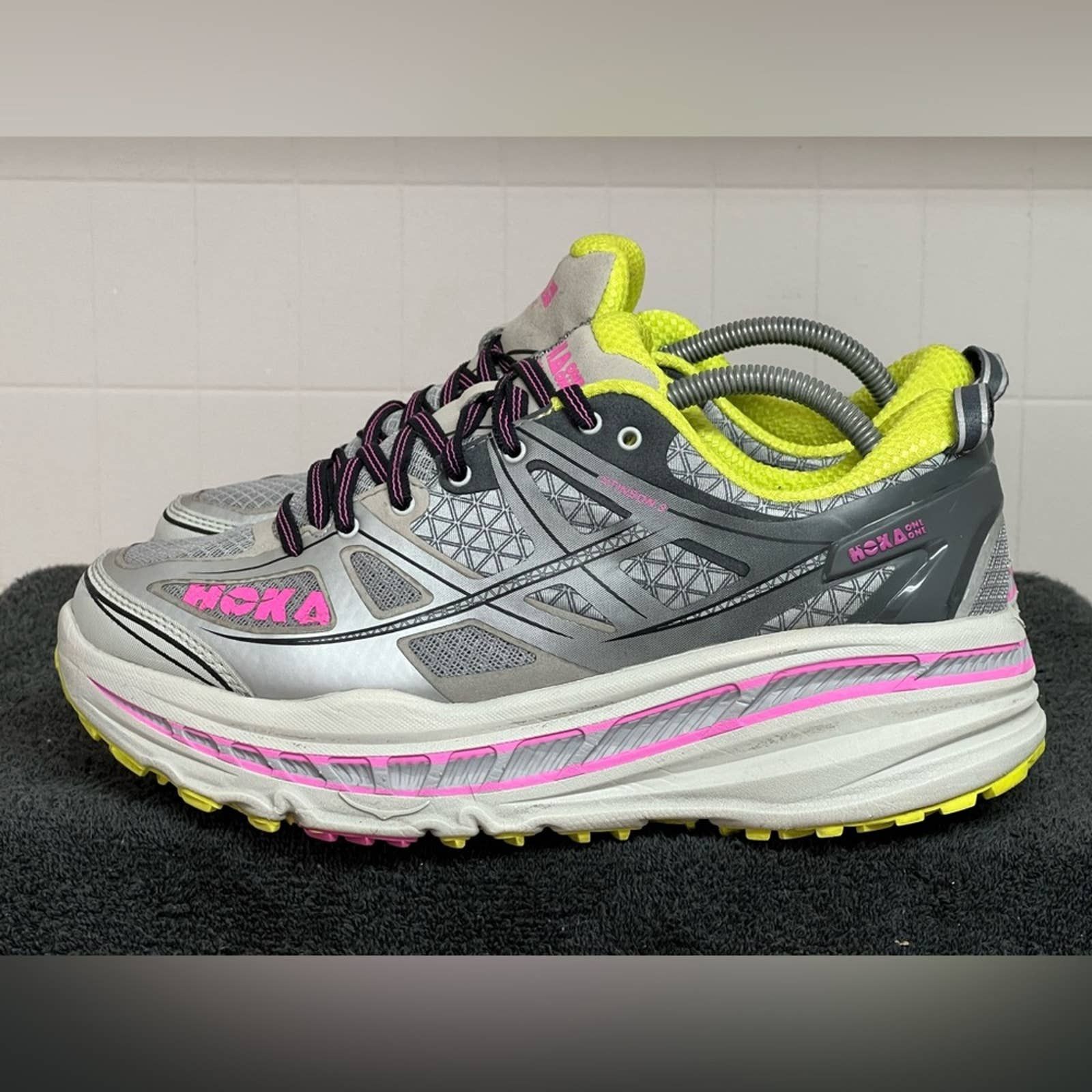 Hoka One One Stinson ATR Gray Trail Running Shoes Clean