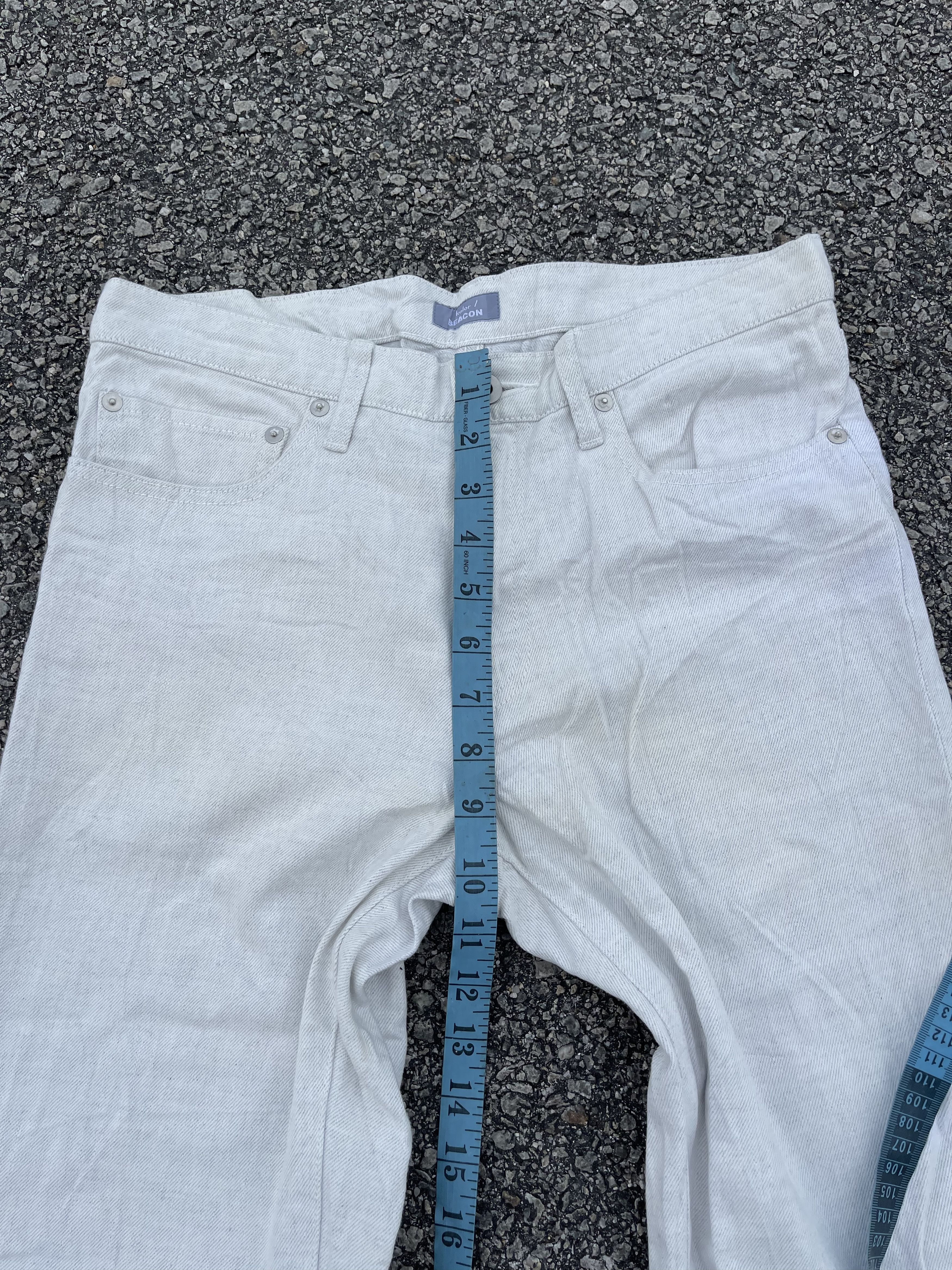 Kolor × Sacai White Denim Kolor Back Buckle Cinch Size US 30 / EU 46 - 9 Thumbnail